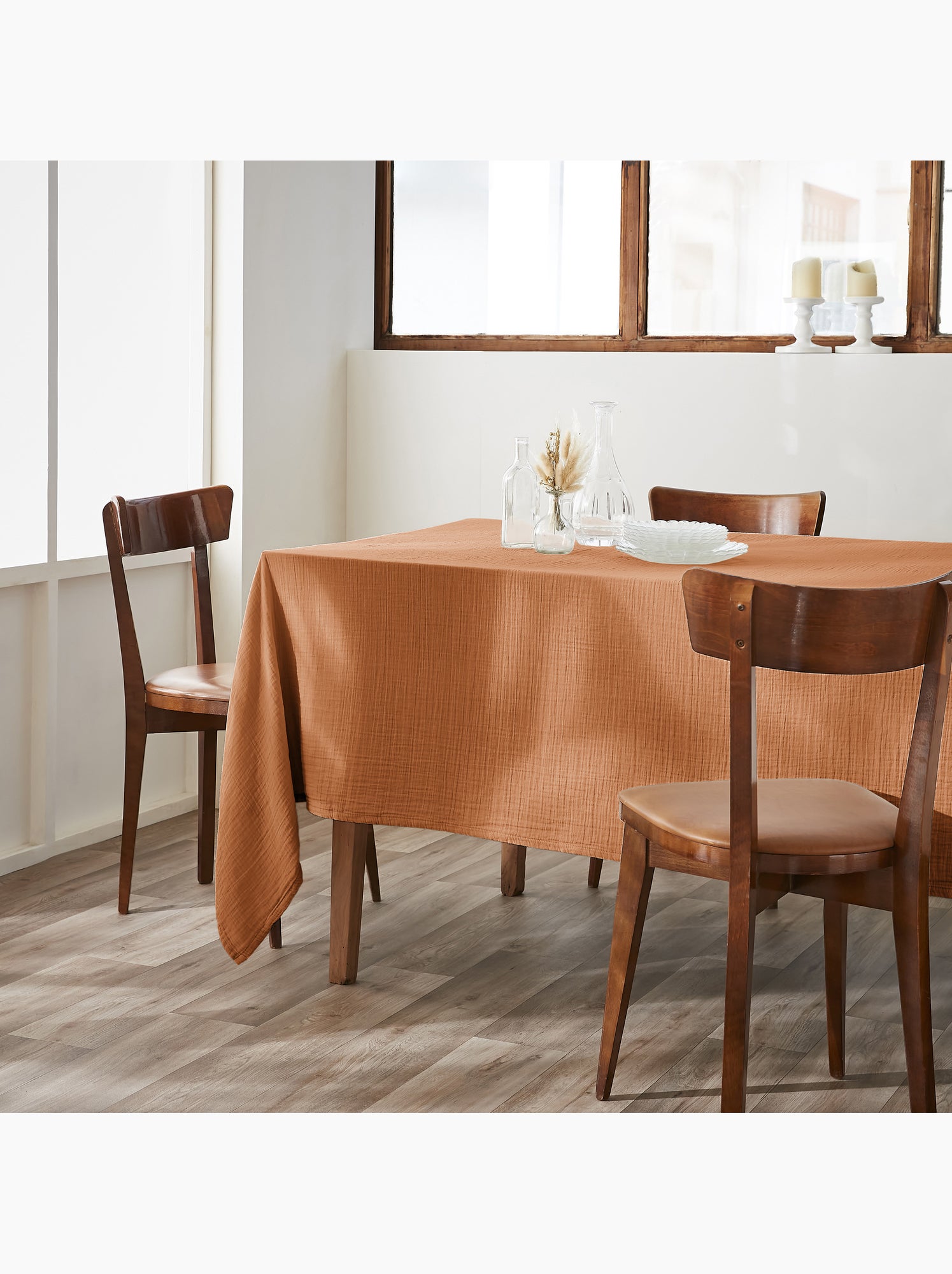 Nappe rectangulaire – double gaze de coton – gaïa - Abricot