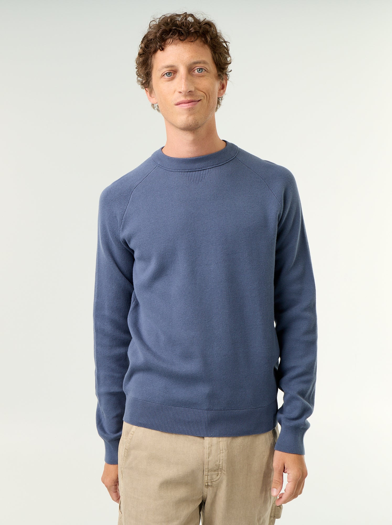 Pull en maille grosse jauge - Bleu