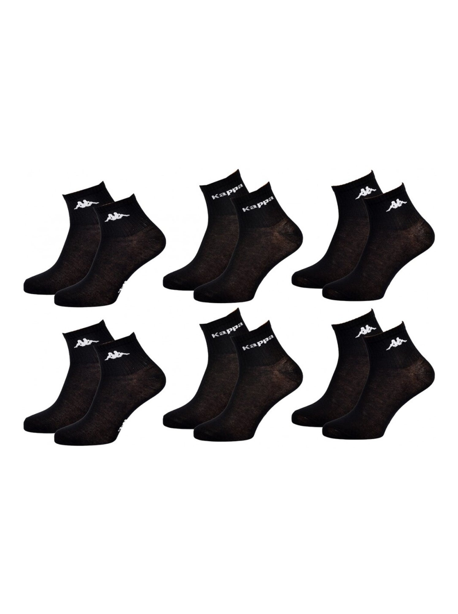 Chaussettes Enfant KAPPA QUARTER - Pack de 6 - Noir