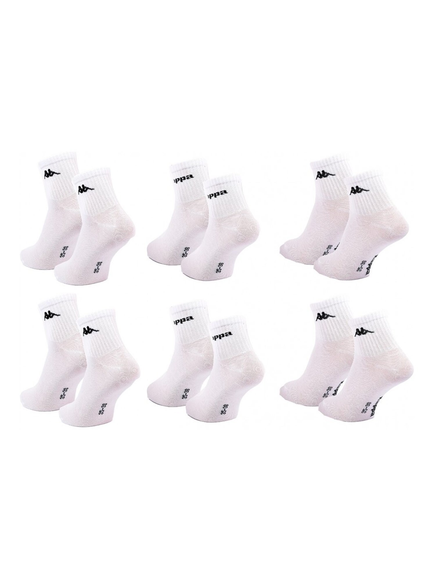 Chaussettes Enfant KAPPA QUARTER - Pack de 6 - Blanc
