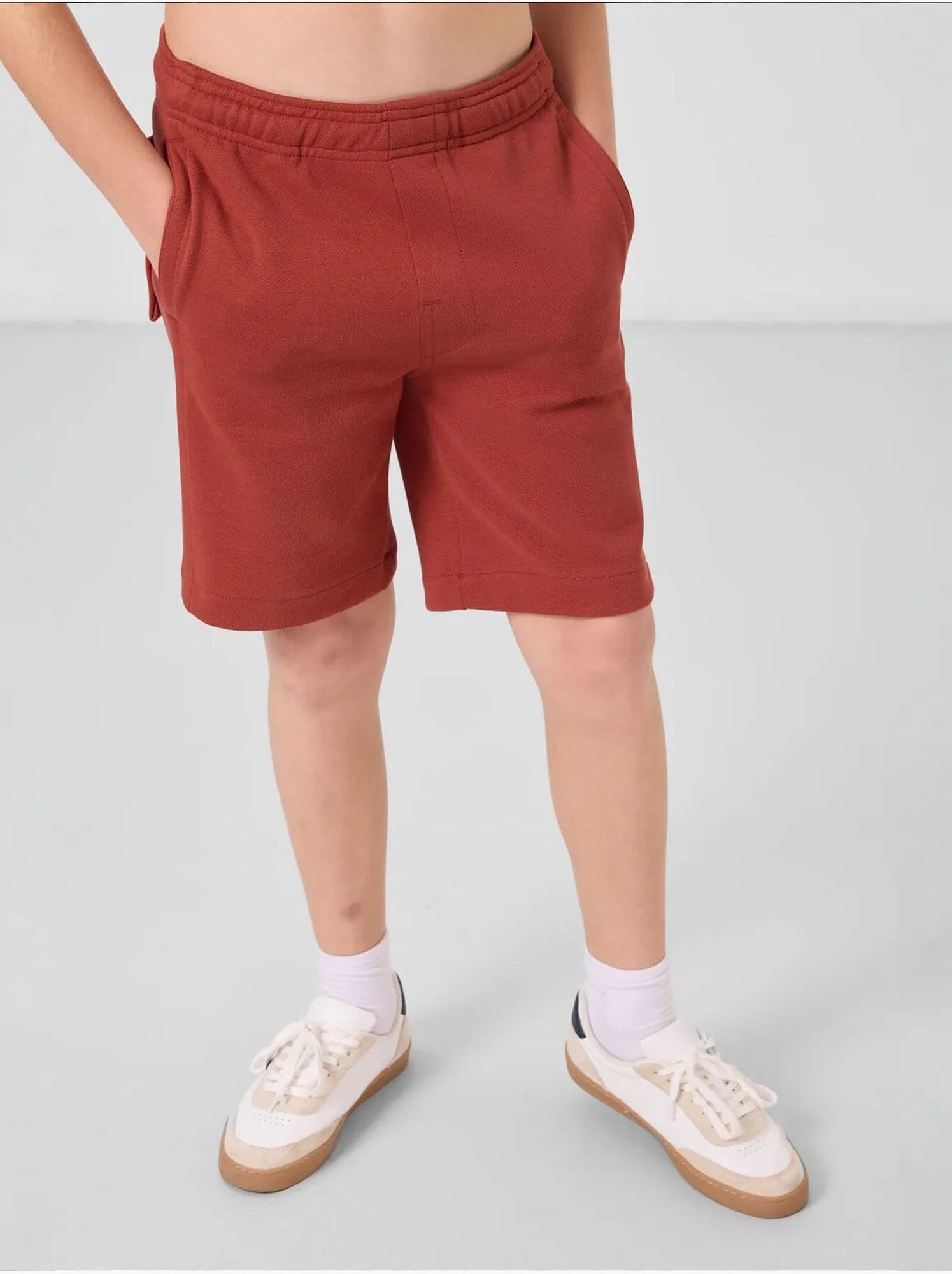 Short pour jeune coupe régulière taille mi-haute tommy - Terracotta