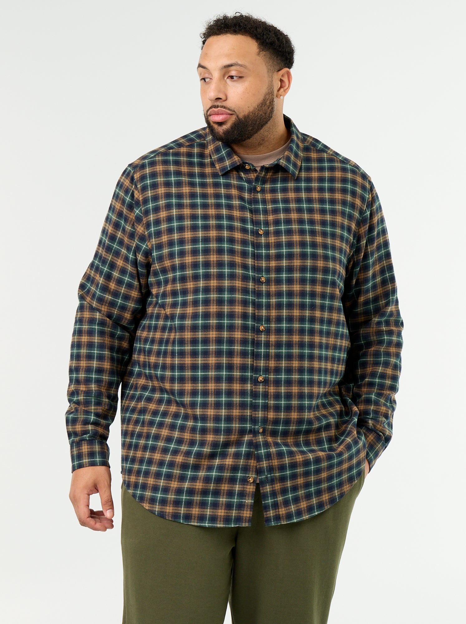 Chemise en flanelle à motif - Vert (GAX04_1)