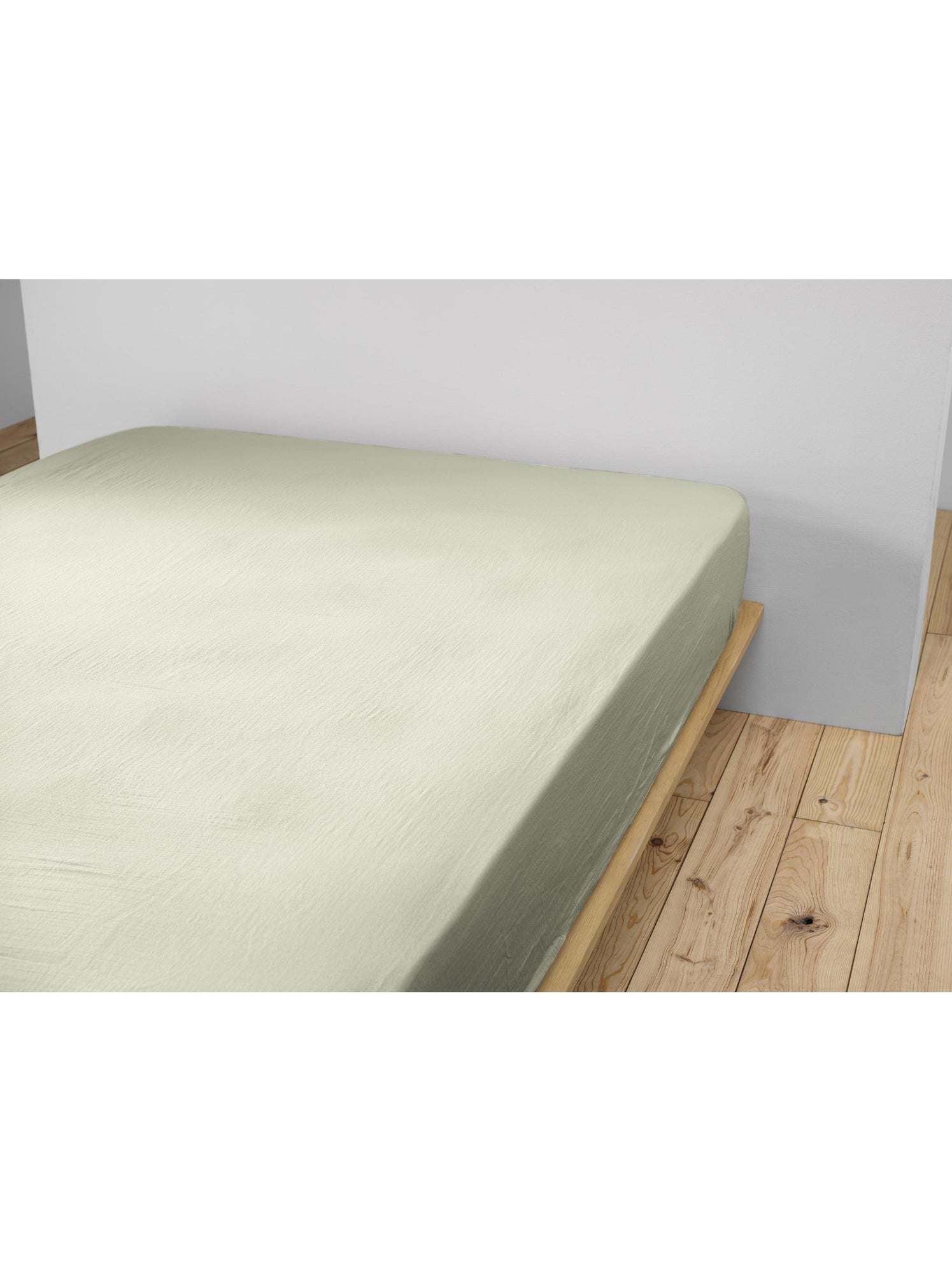 Drap-housse – double gaze de coton 125 g/m² – bonnet 30 cm - gaïa - Vert d'eau