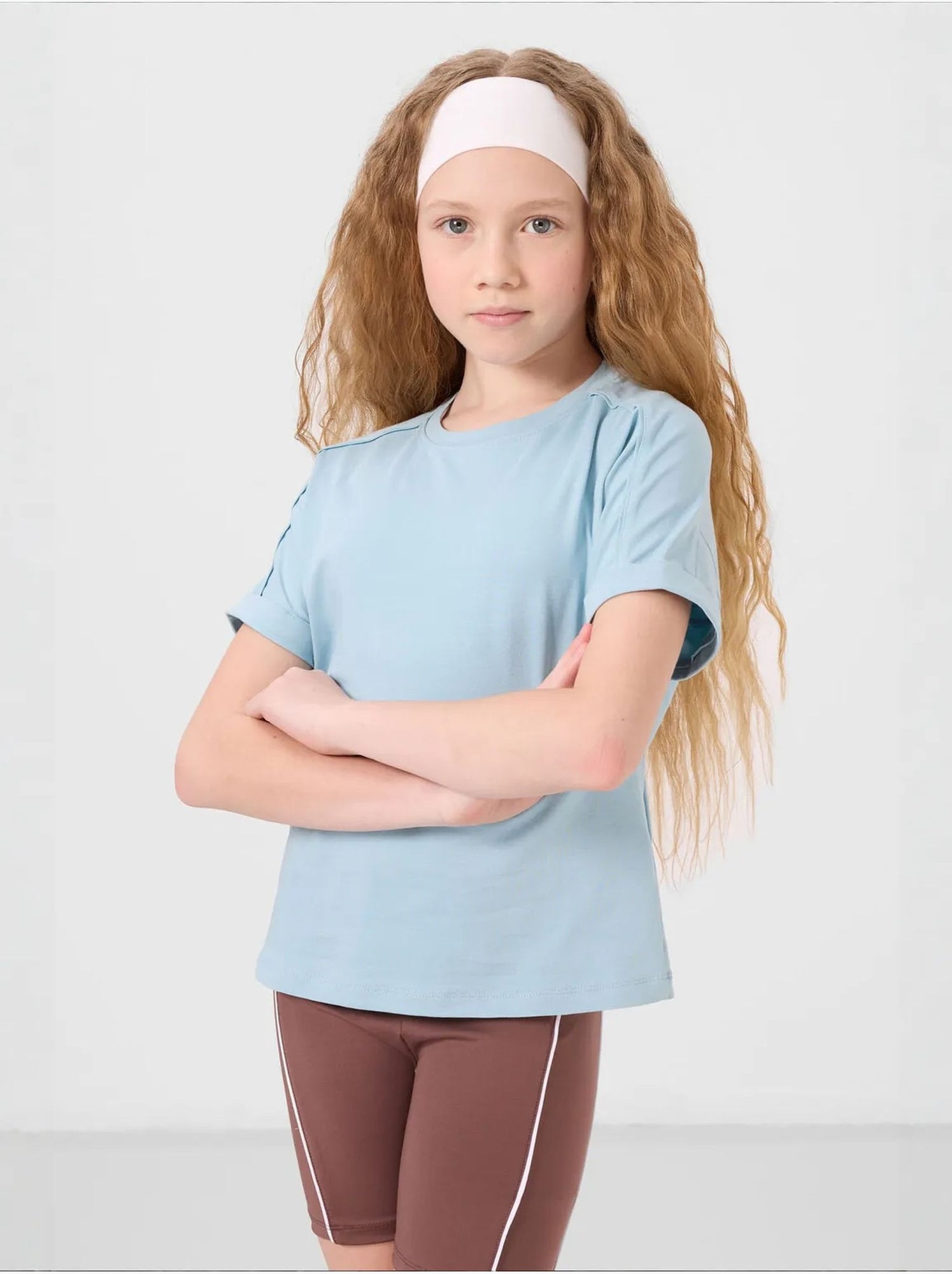 T-shirt unisexe junior en coton et élasthanne tommy - Bleu ciel