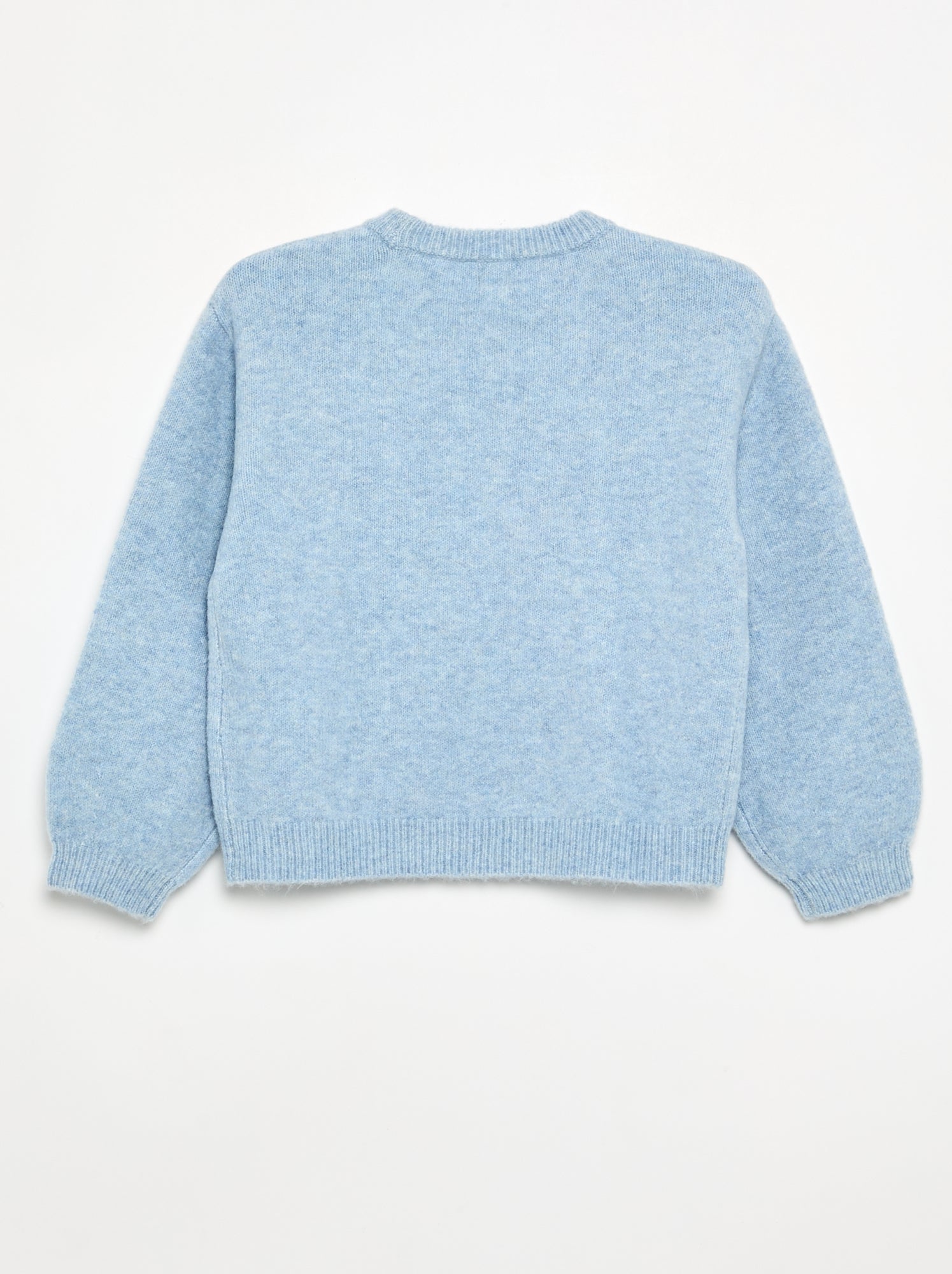 Pull uni à manches longues - Bleu