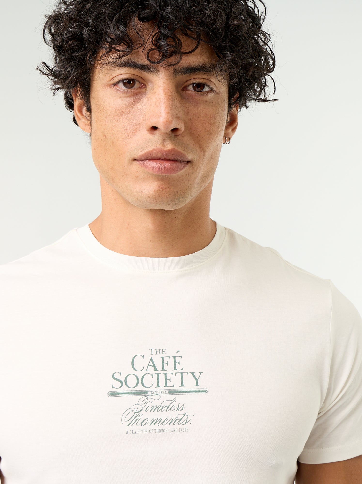 T-shirt imprimé fantaisie à manches courtes - Blanc