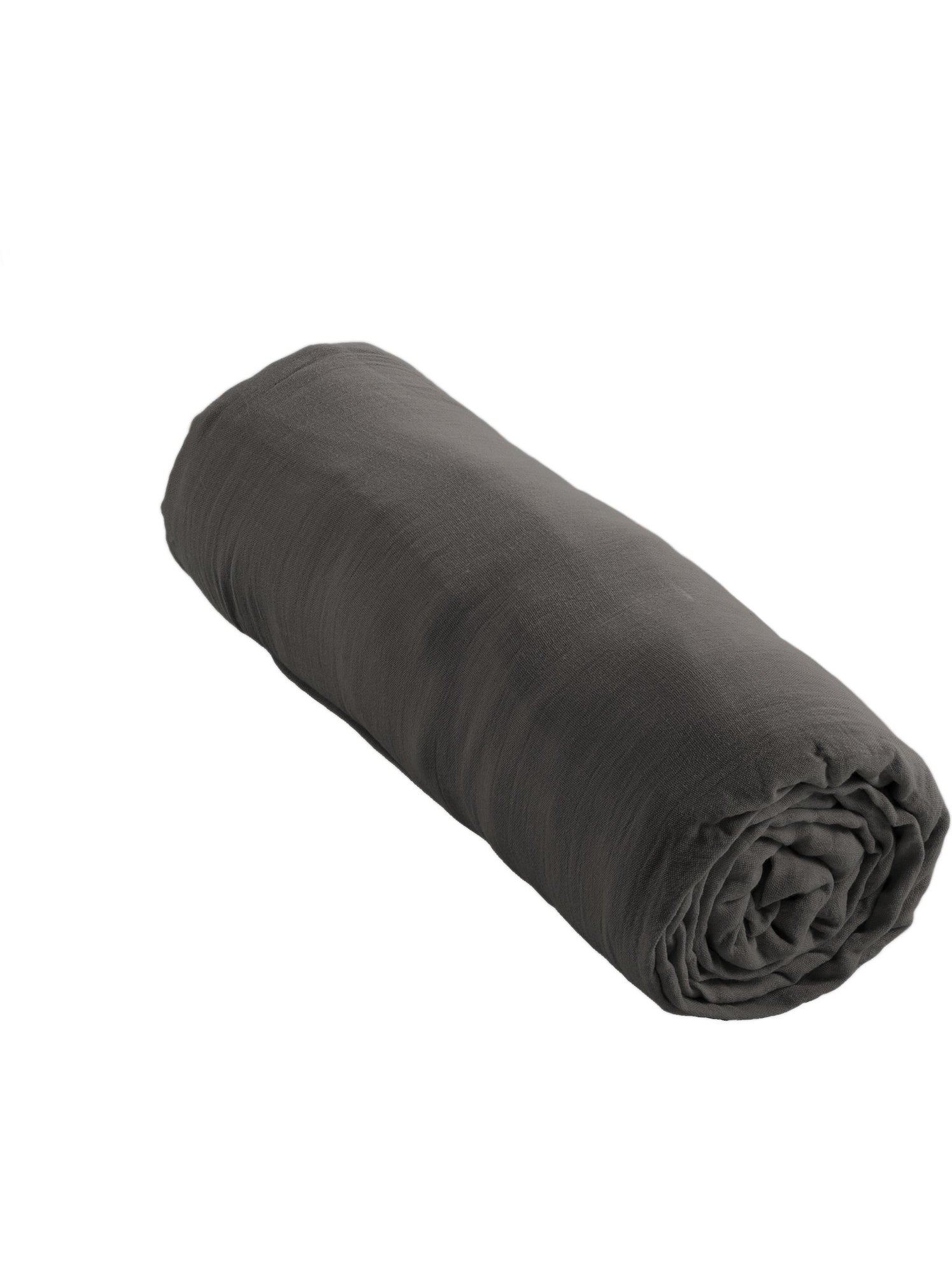 Drap-housse – double gaze de coton 125 g/m² – bonnet 30 cm - gaïa - Gris Granit