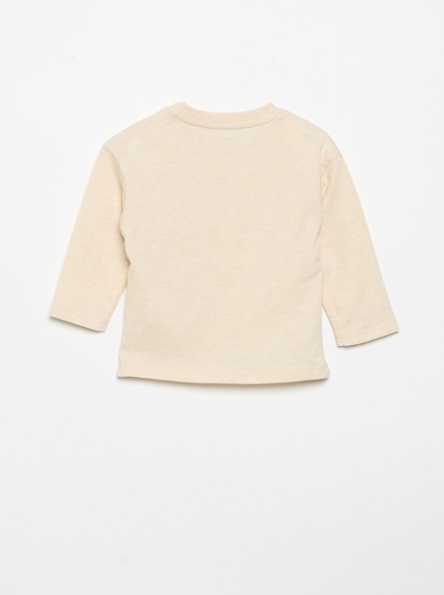 T-shirt à manches longues avec poche animée - Beige