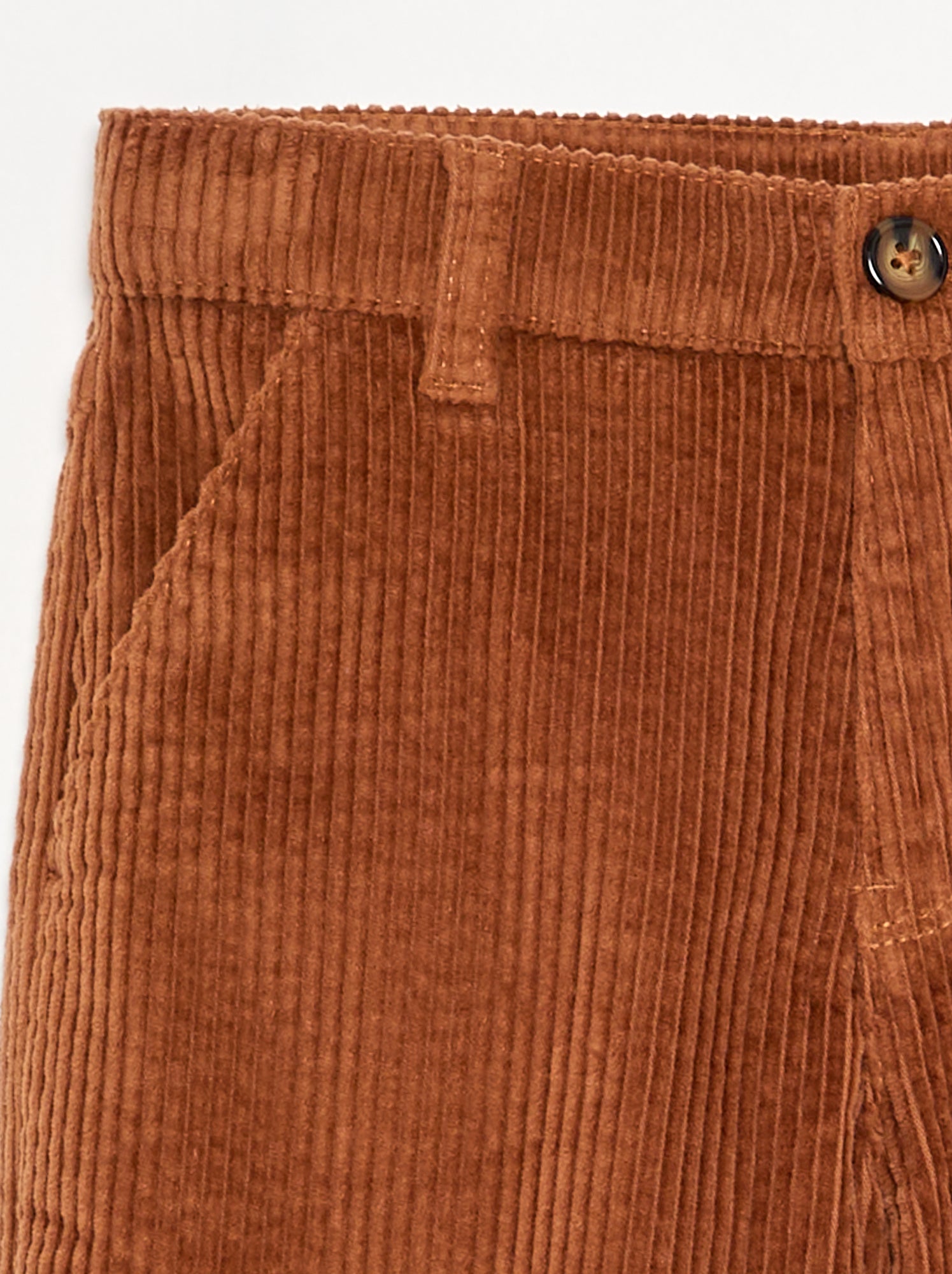 Pantalon wide leg en velours côtelés - Marron