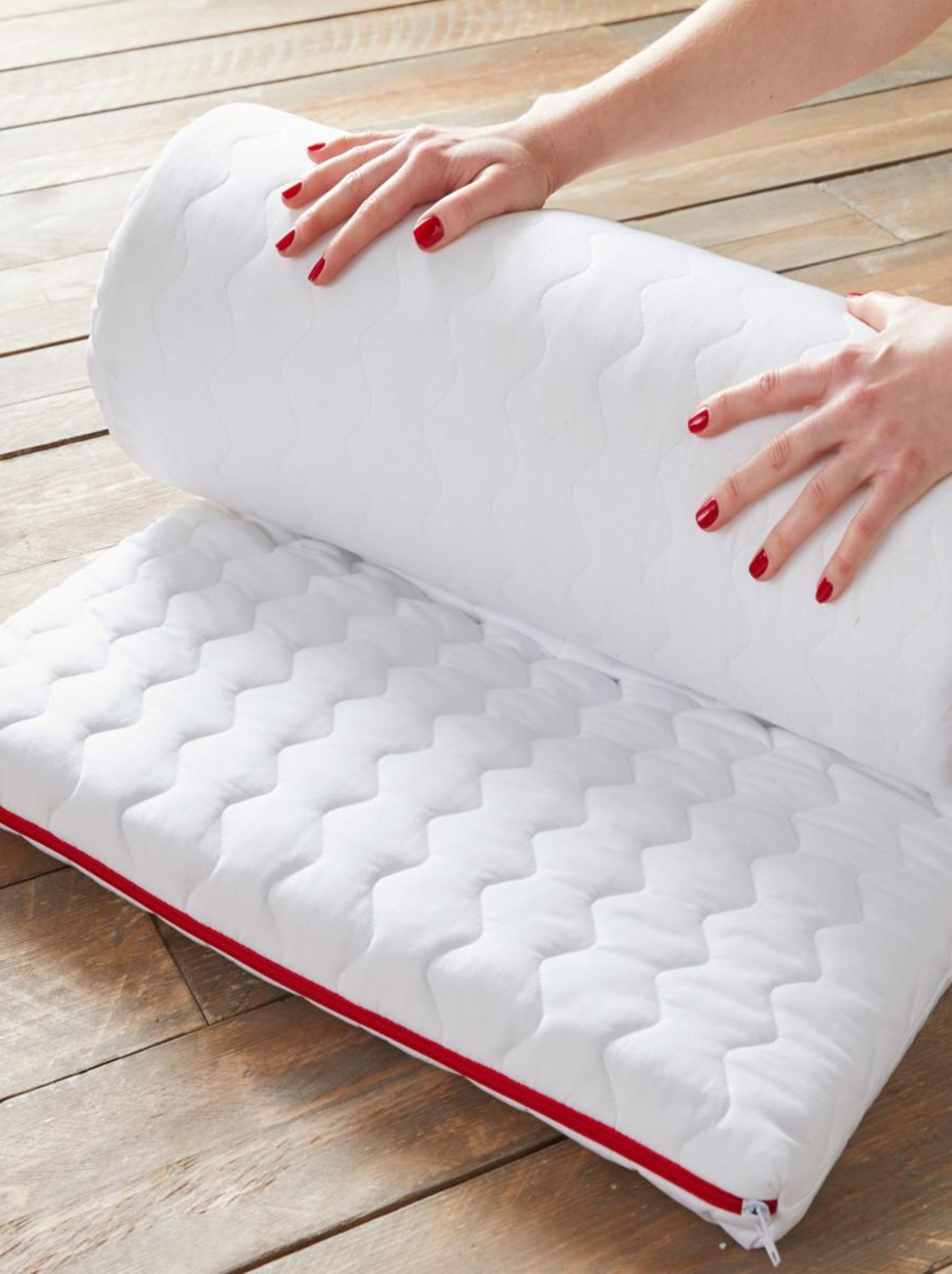 Babysom - Matelas de Voyage roulé pour Bébé 60x120 cm | Épaisseur 5 cm | Déhoussable - Blanc