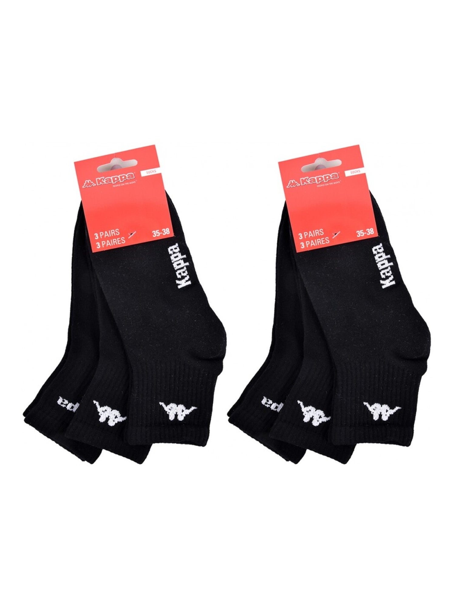 Chaussettes Enfant KAPPA QUARTER - Pack de 6 - Noir
