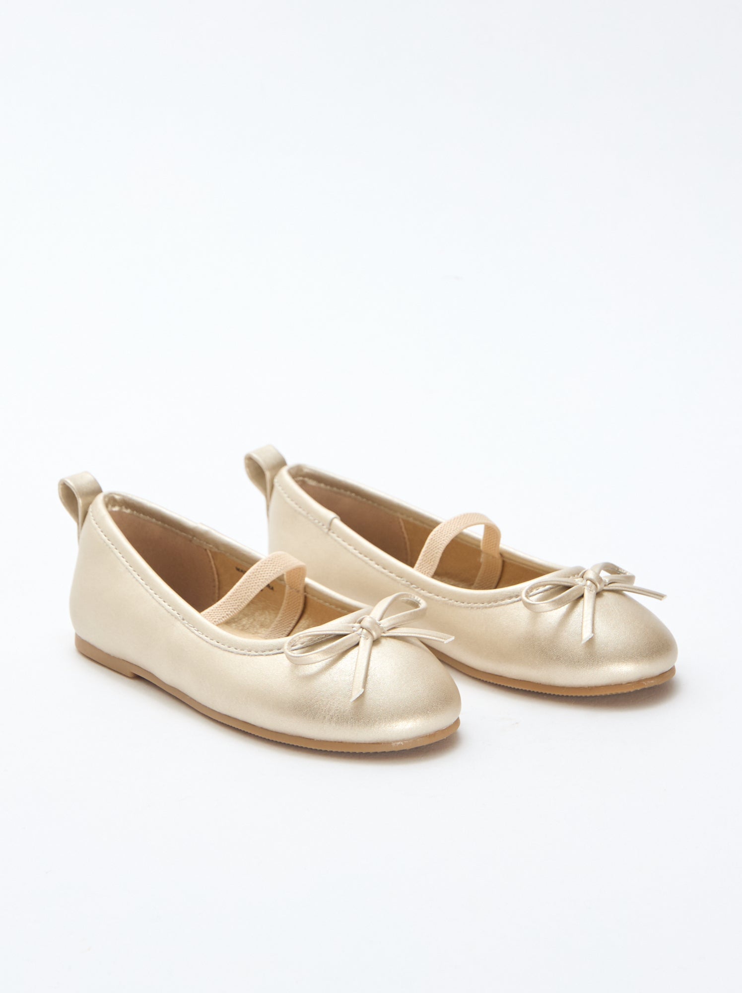 Ballerines en simili à bride - Doré