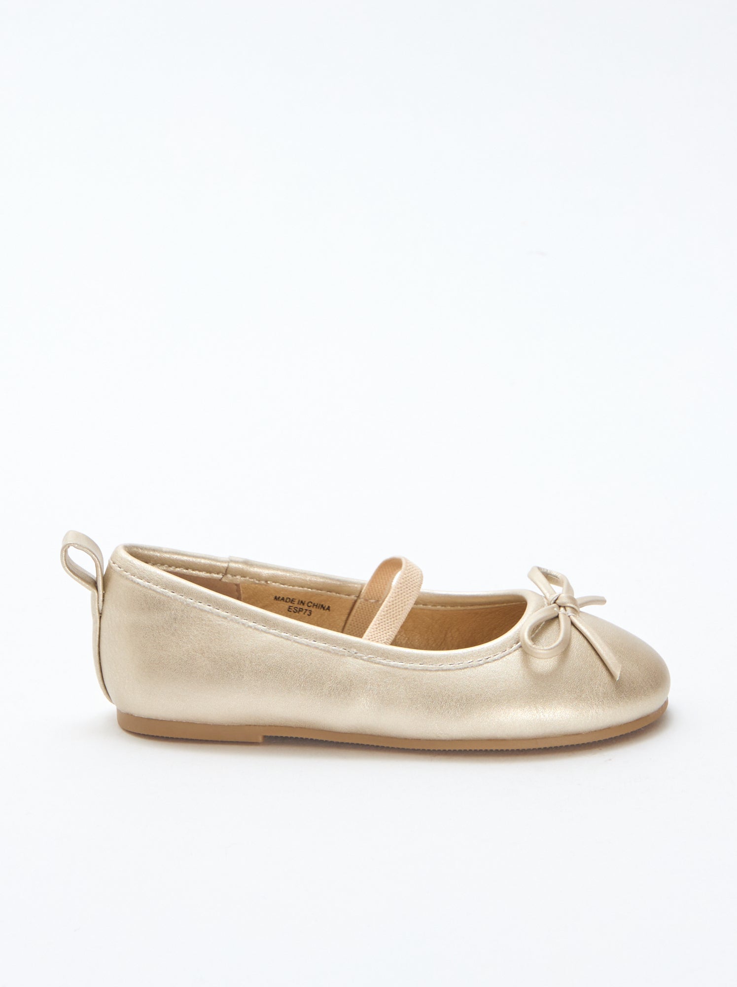 Ballerines en simili à bride - Doré