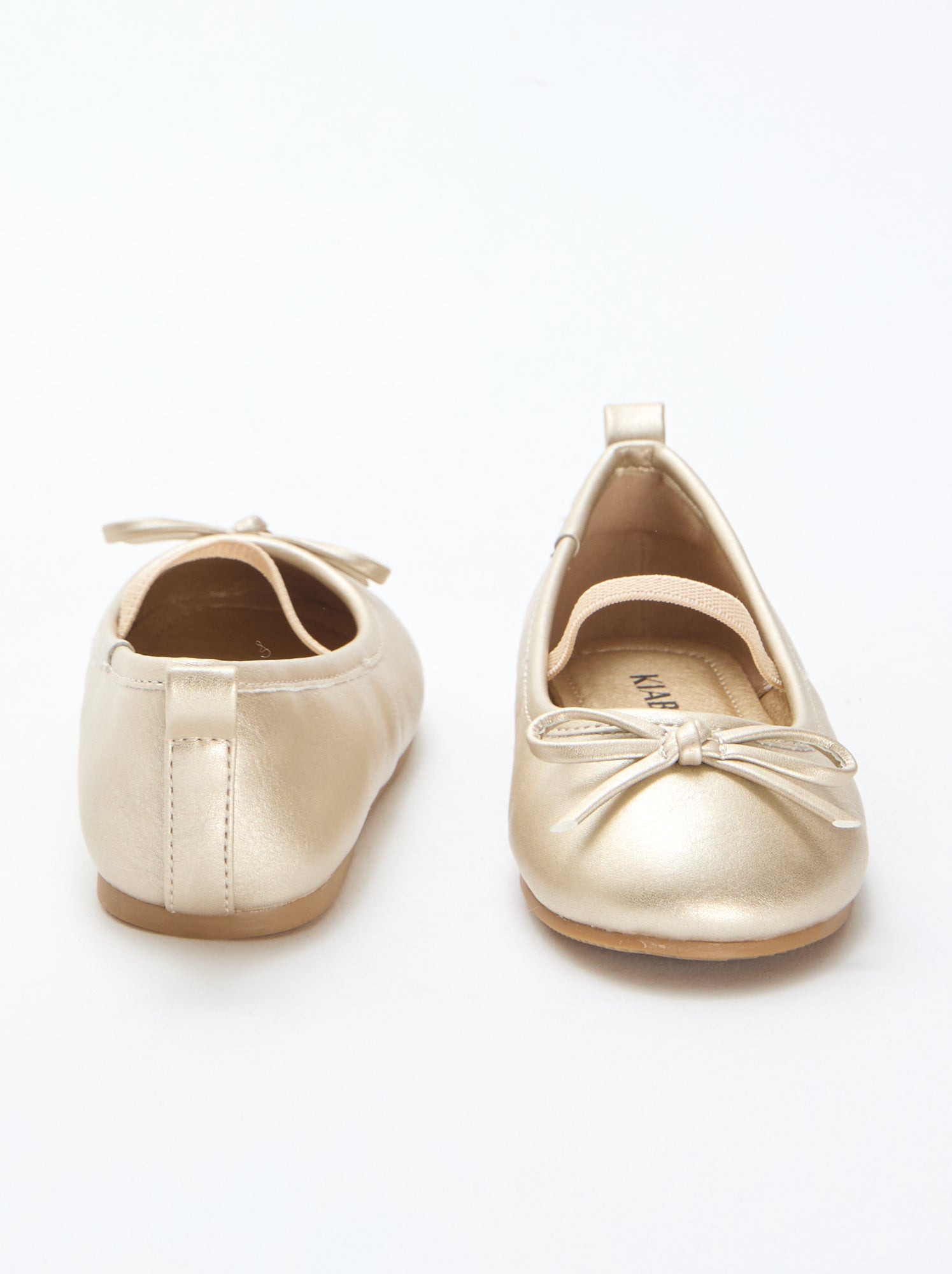 Ballerines en simili à bride - Doré