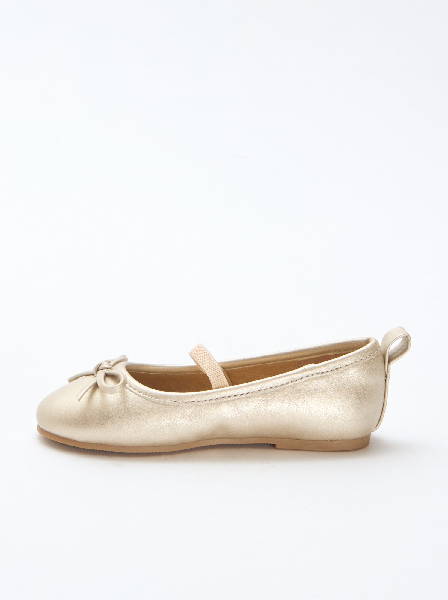 Ballerines en simili à bride - Doré