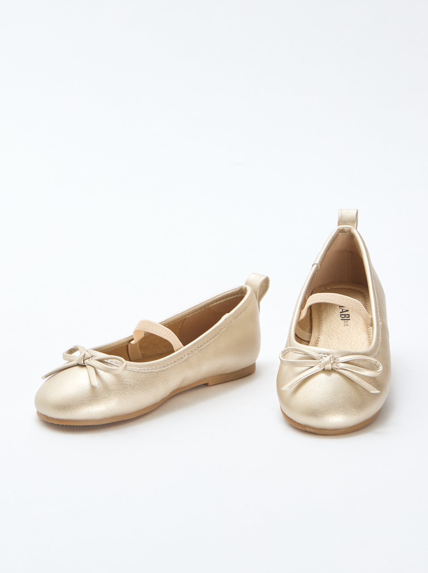 Ballerines en simili à bride - Doré