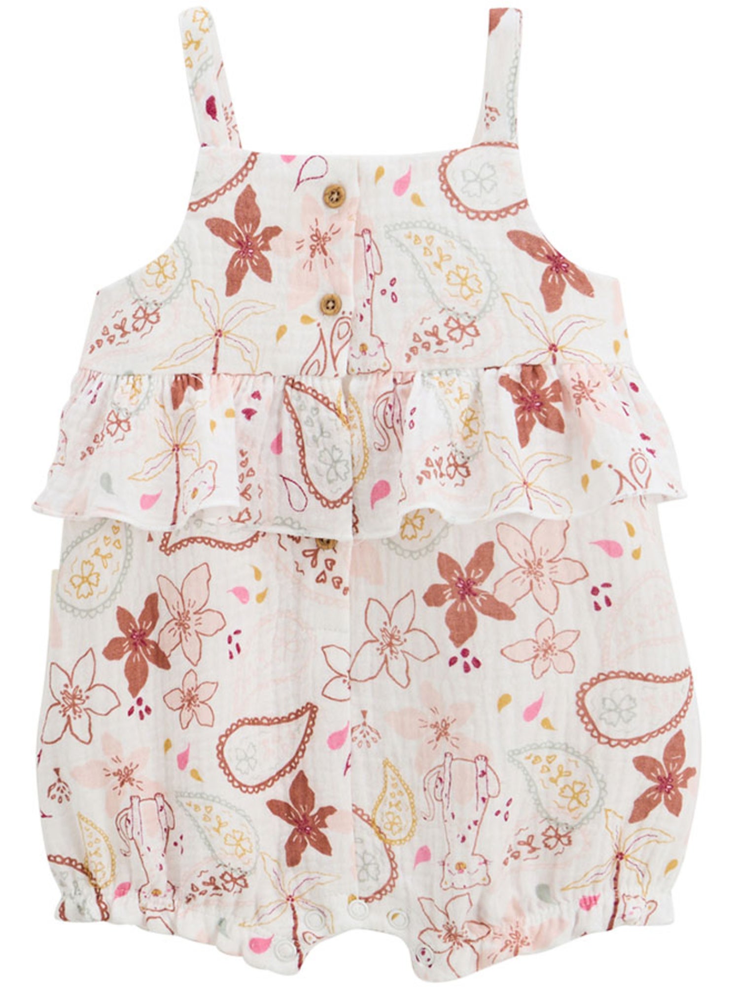 Barboteuse bébé en gaze de coton arizona - Ecru