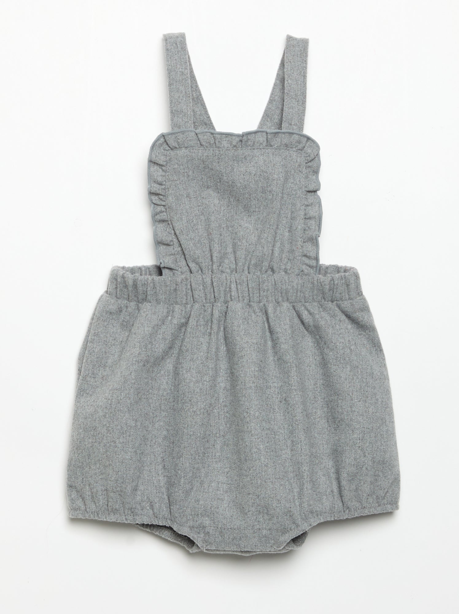 Barboteuse en flanelle à bretelles - Gris