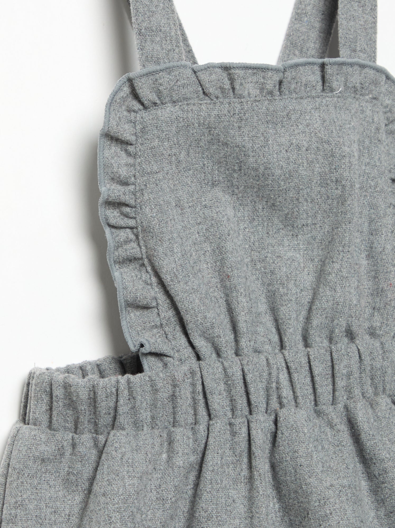 Barboteuse en flanelle à bretelles - Gris