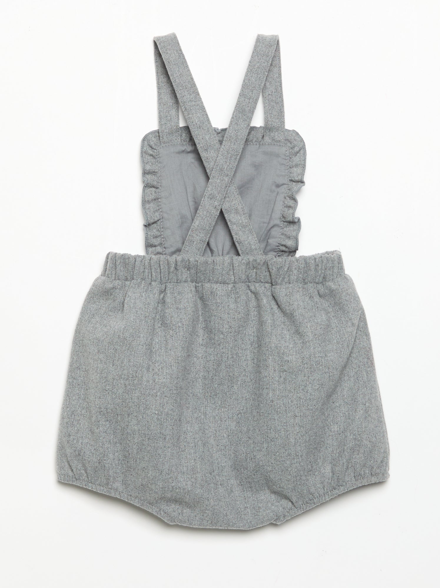 Barboteuse en flanelle à bretelles - Gris
