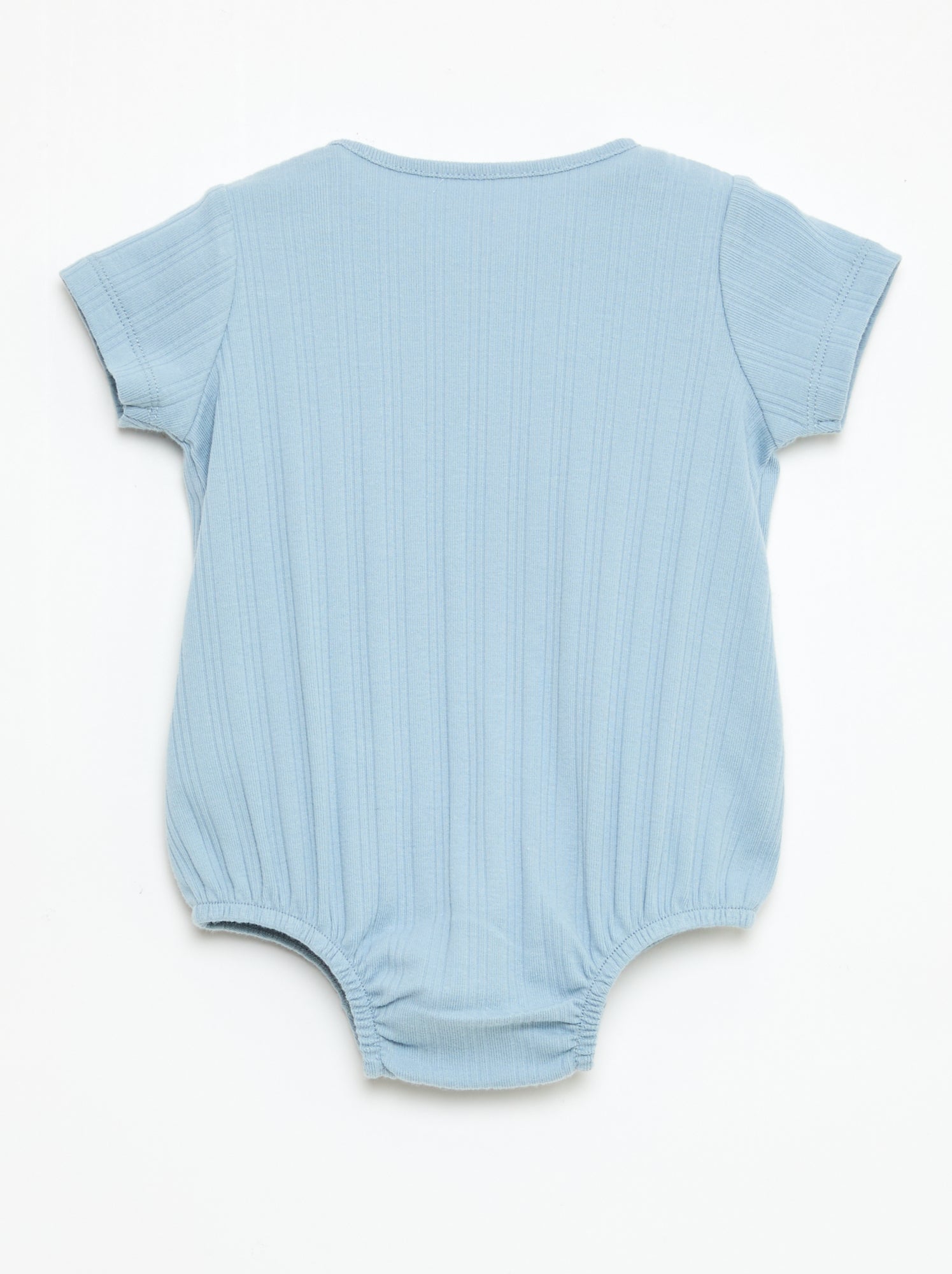 Barboteuse unie sans manches col rond - Bleu