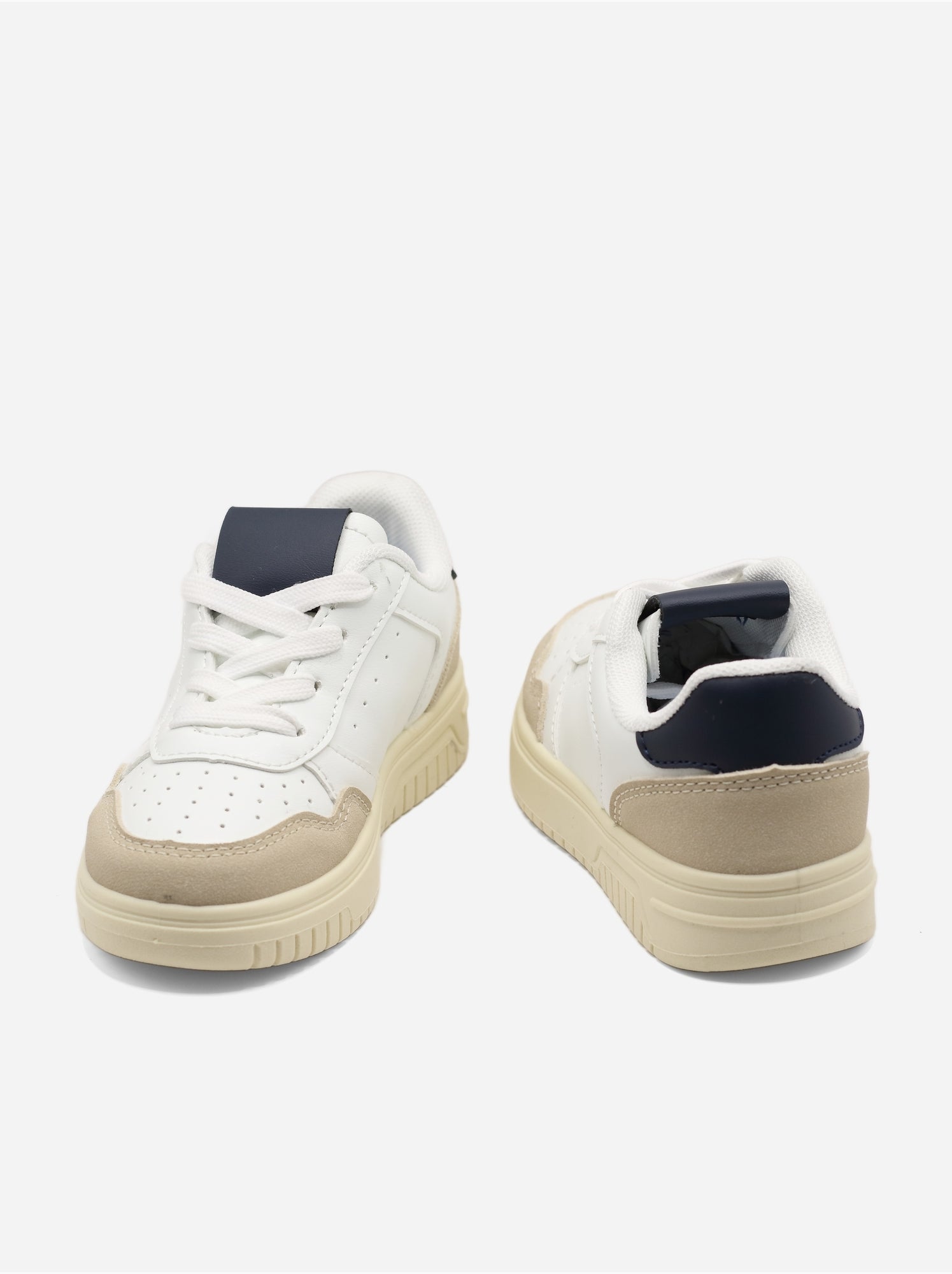 Baskets a lacets - Blanc Bleu