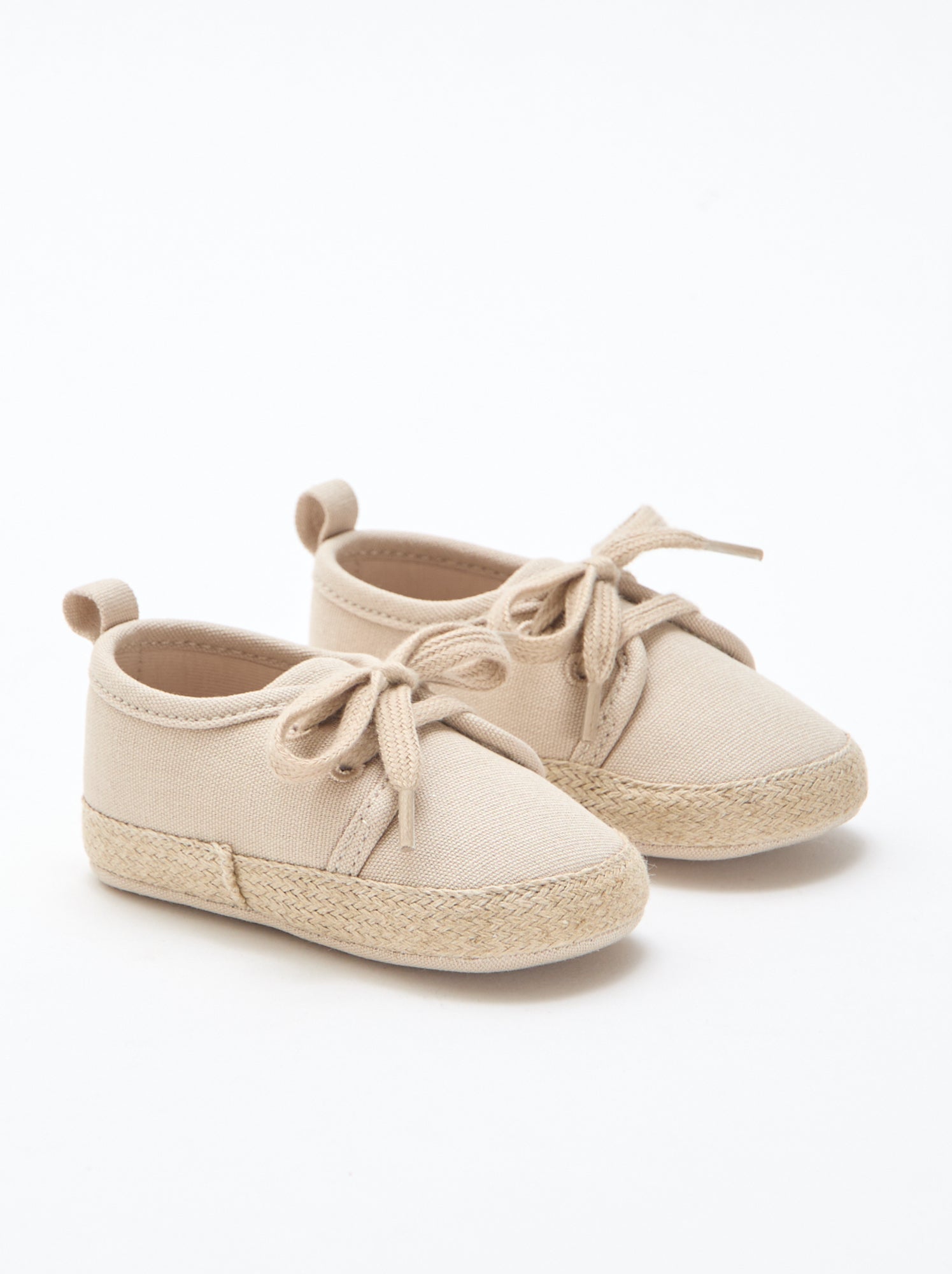 Baskets à lacets en tissu - Beige