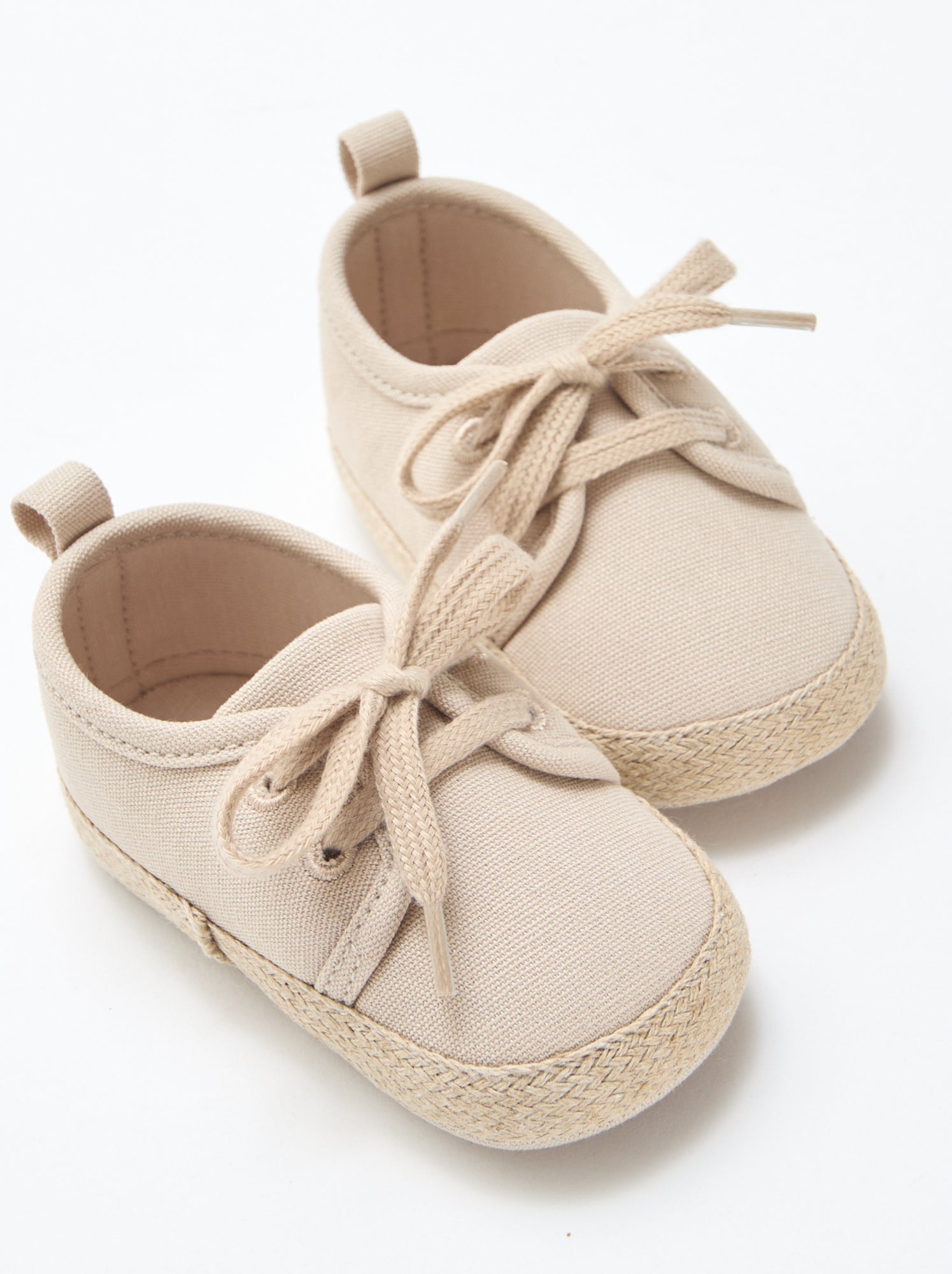 Baskets à lacets en tissu - Beige