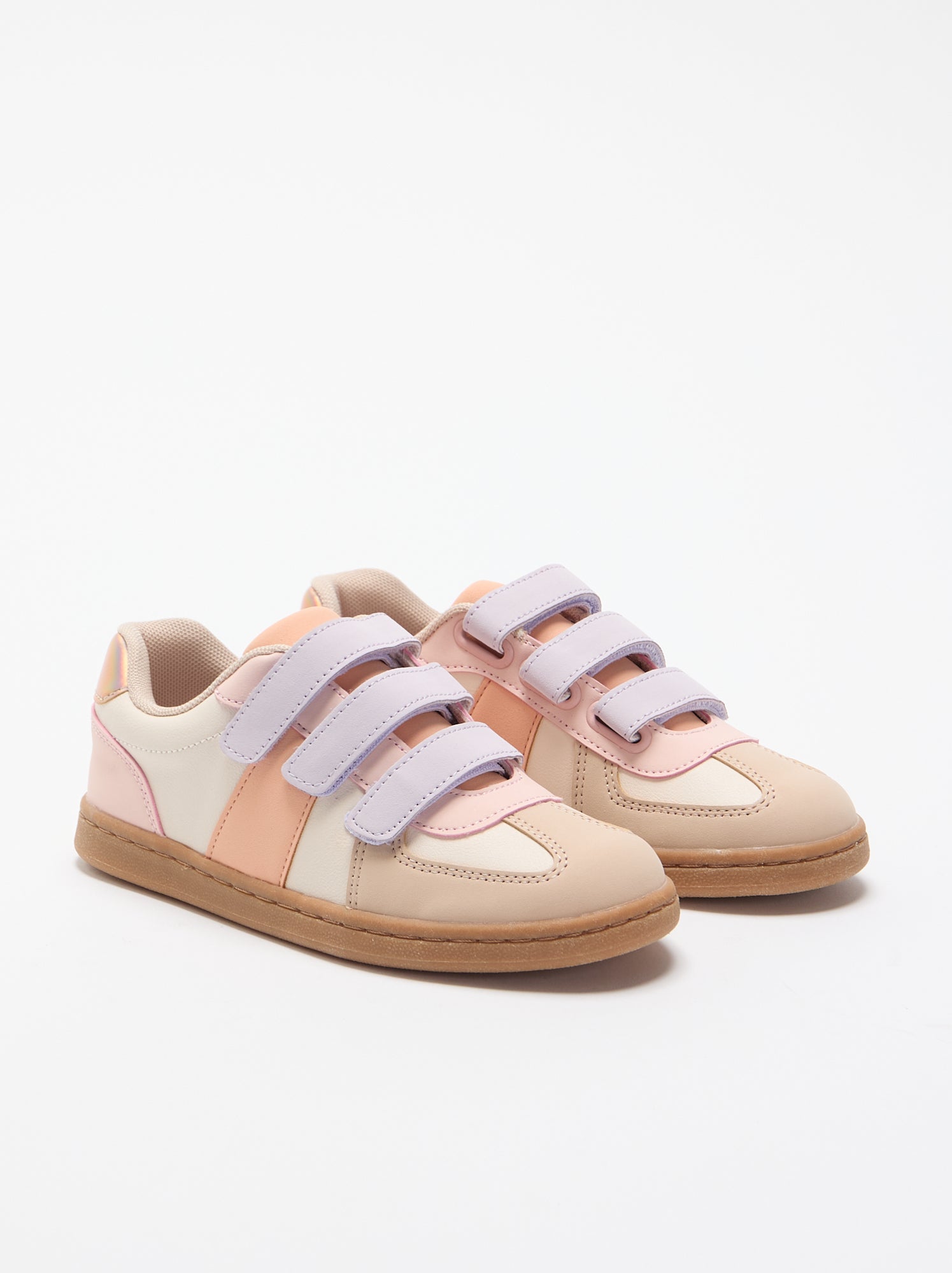 Baskets à scratchs multicolores - Beige
