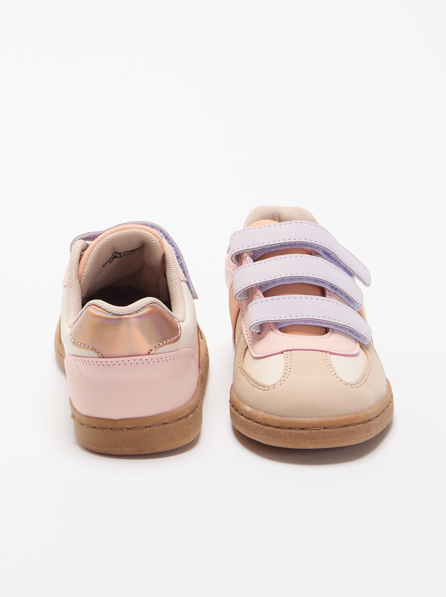 Baskets à scratchs multicolores - Beige