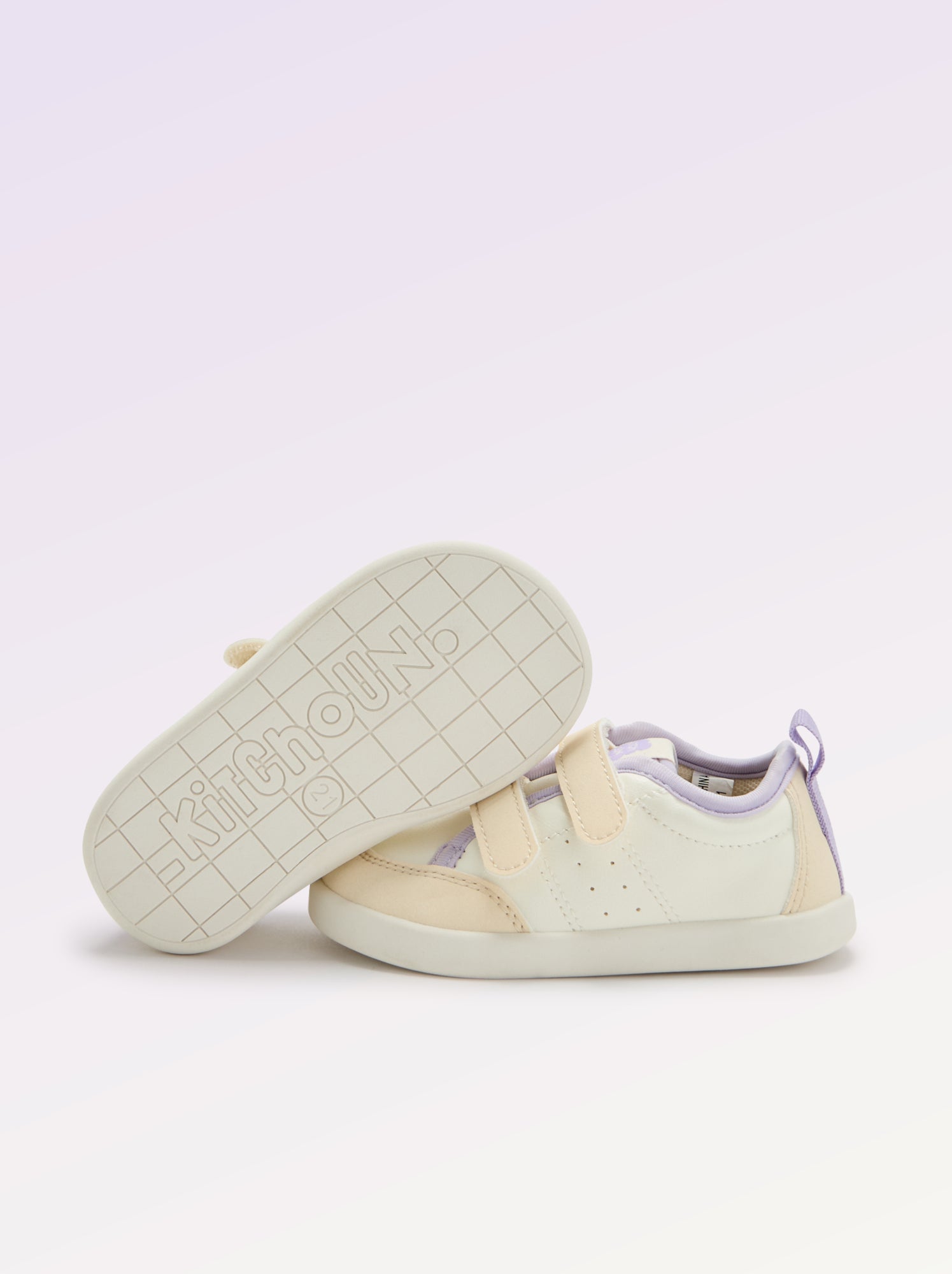 Baskets basses avec ouverture par scratch - Barefoot - Blanc