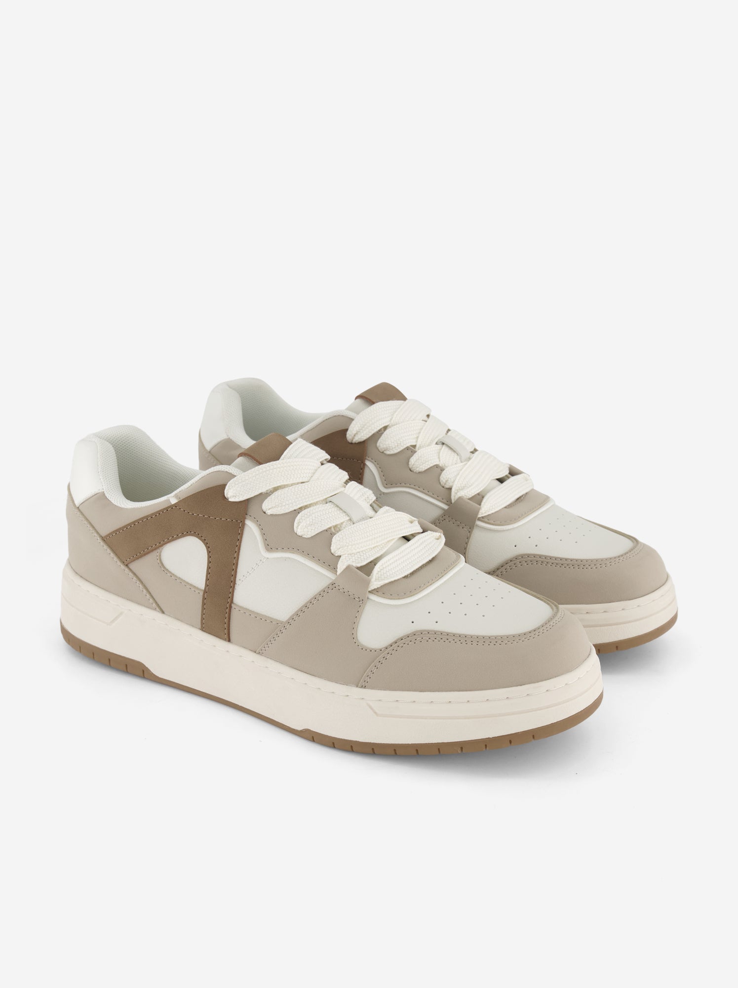 Baskets basses en simili - Beige
