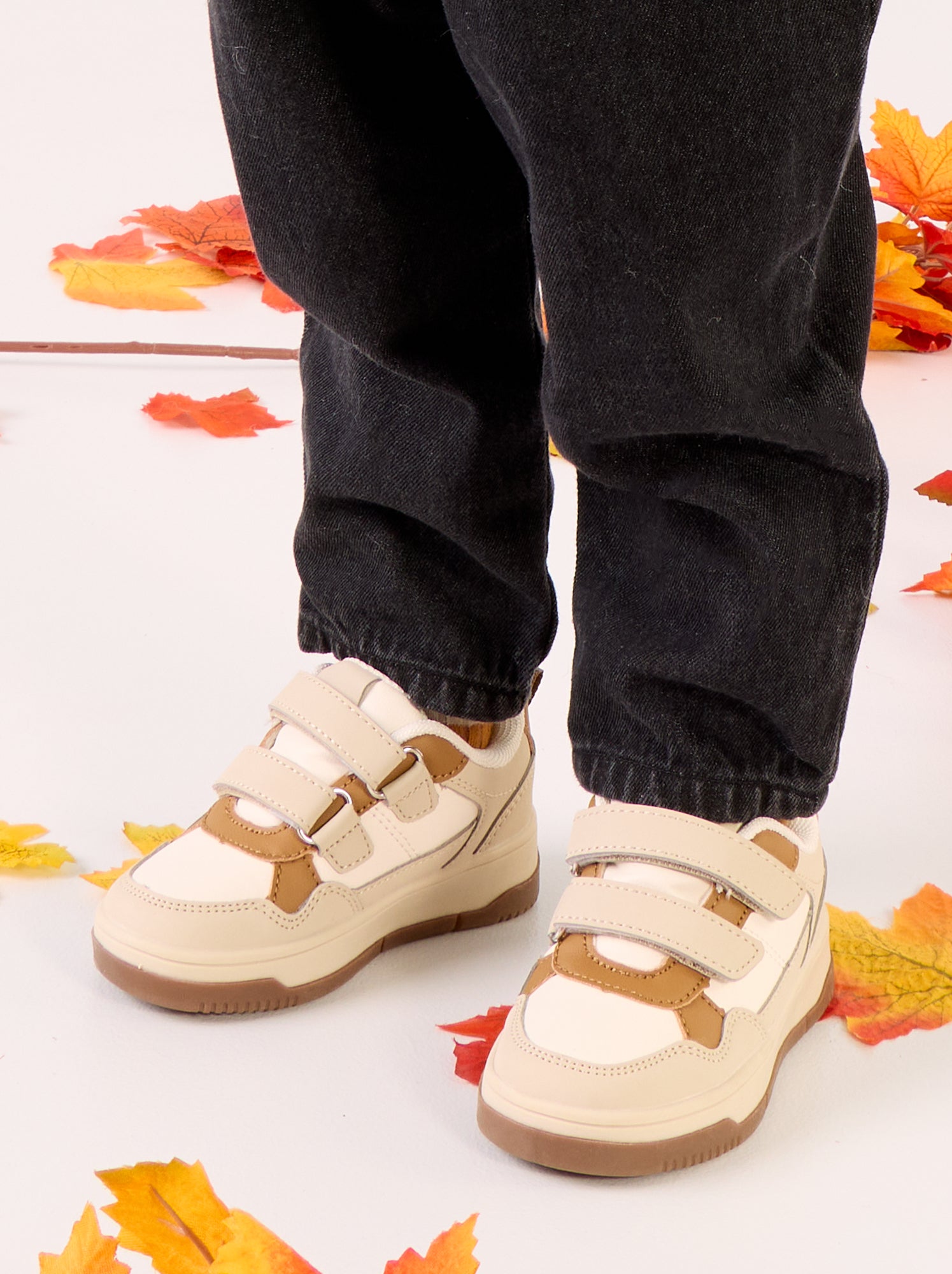Baskets basses en simili - Beige