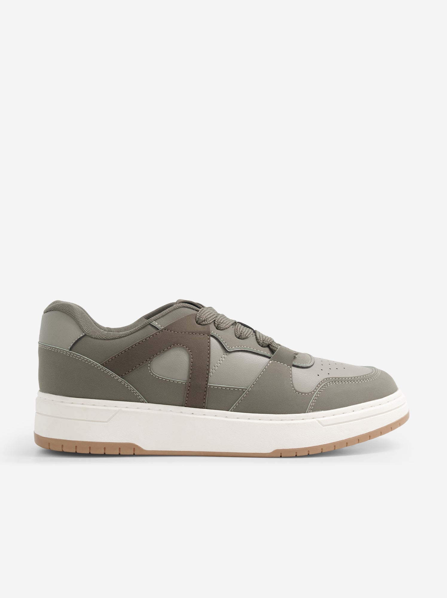 Baskets basses en simili - Kaki