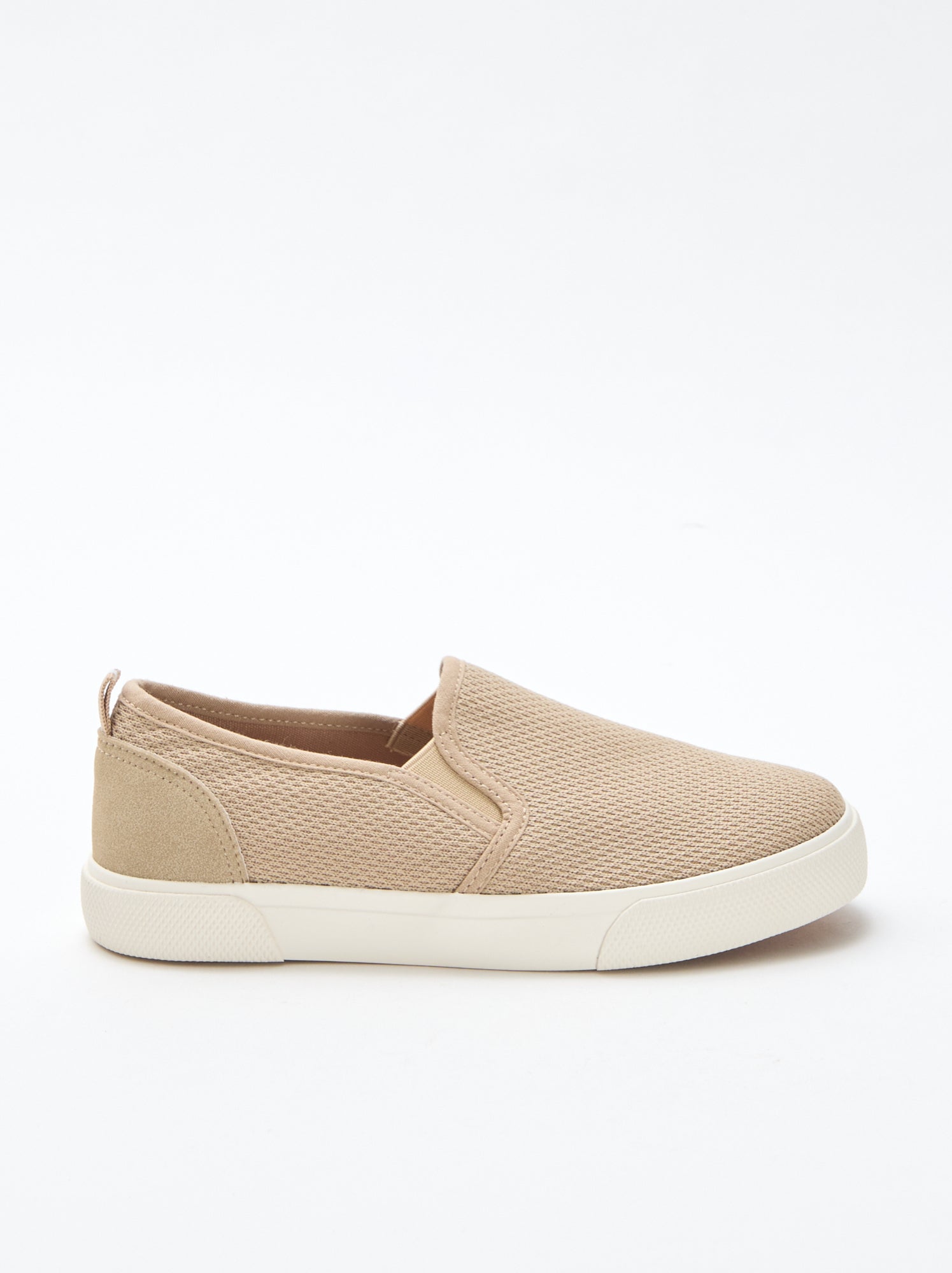 Baskets basses slip-on en mesh uni - Beige