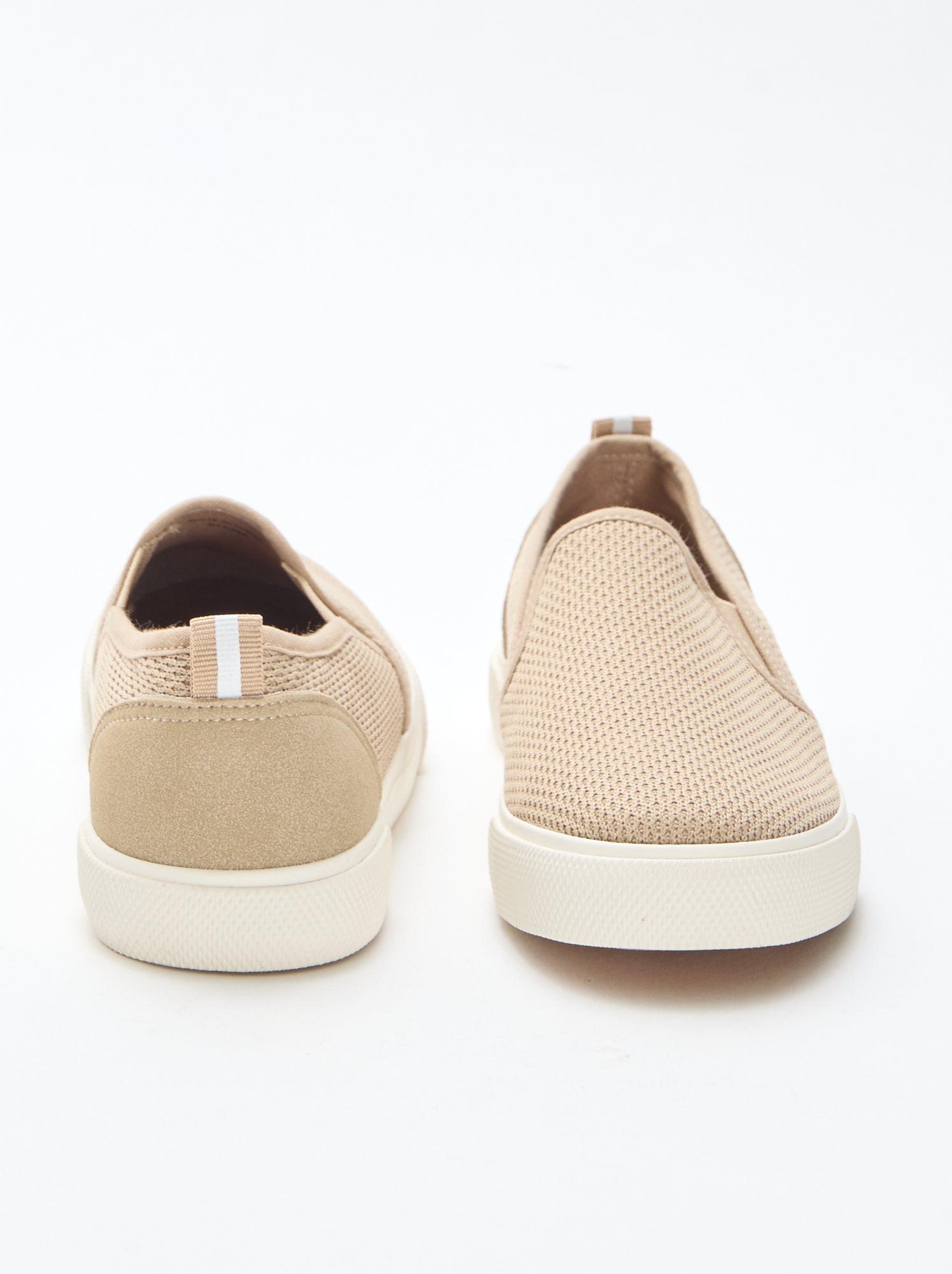 Baskets basses slip-on en mesh uni - Beige