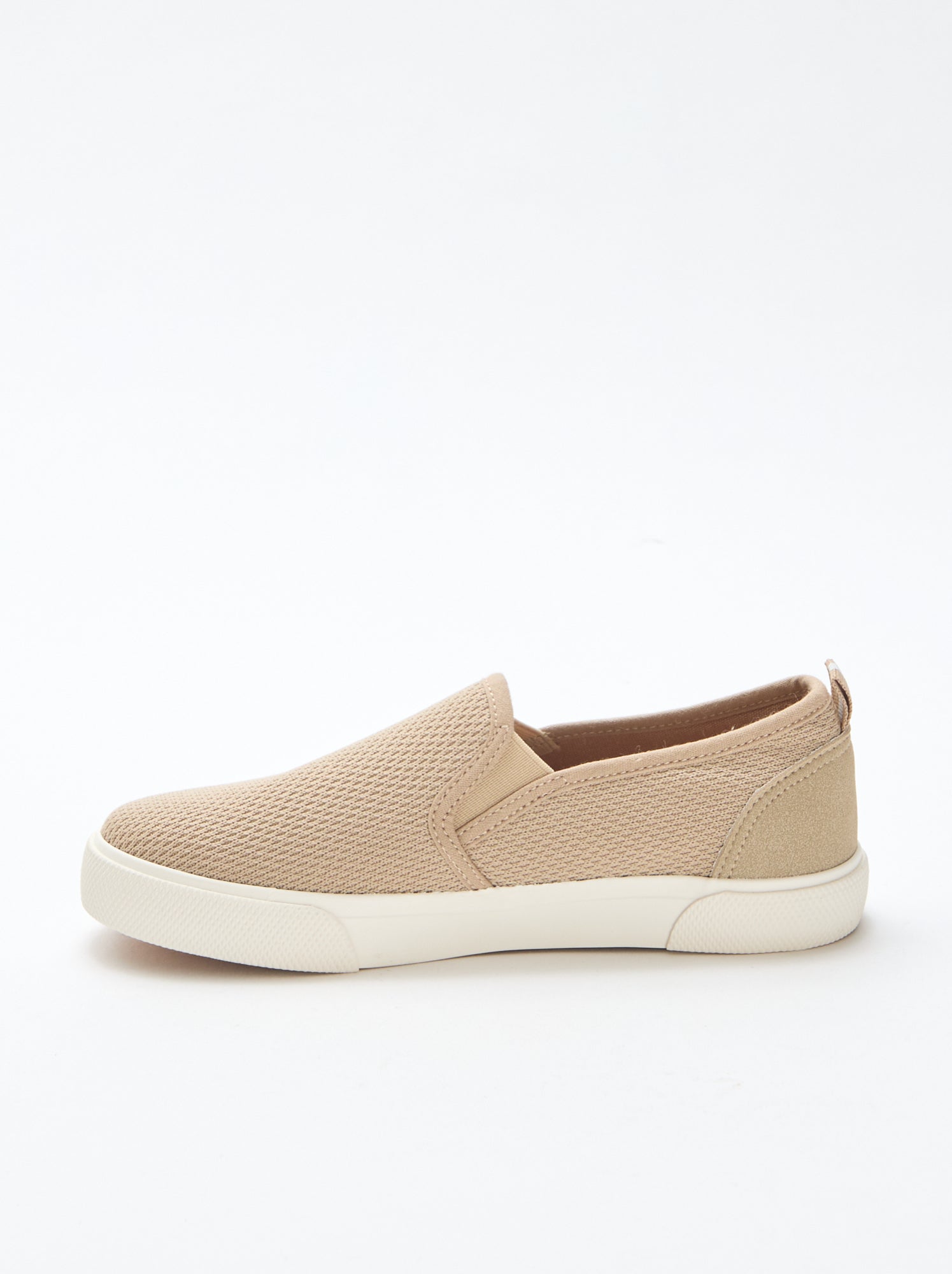Baskets basses slip-on en mesh uni - Beige