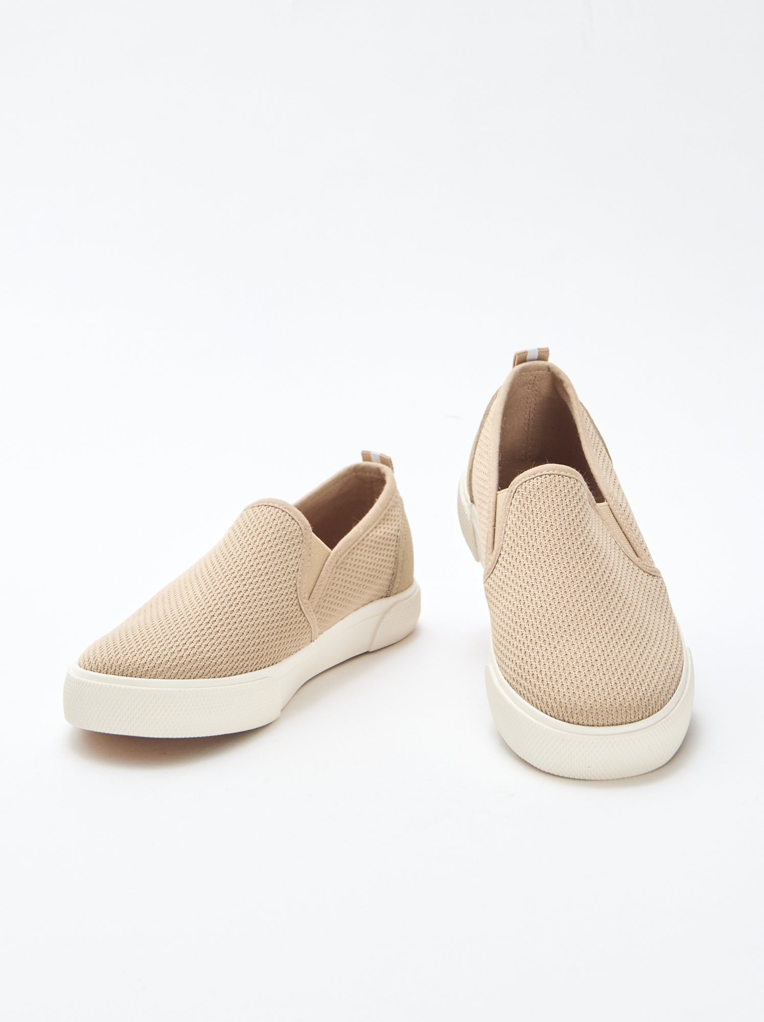 Baskets basses slip-on en mesh uni - Beige