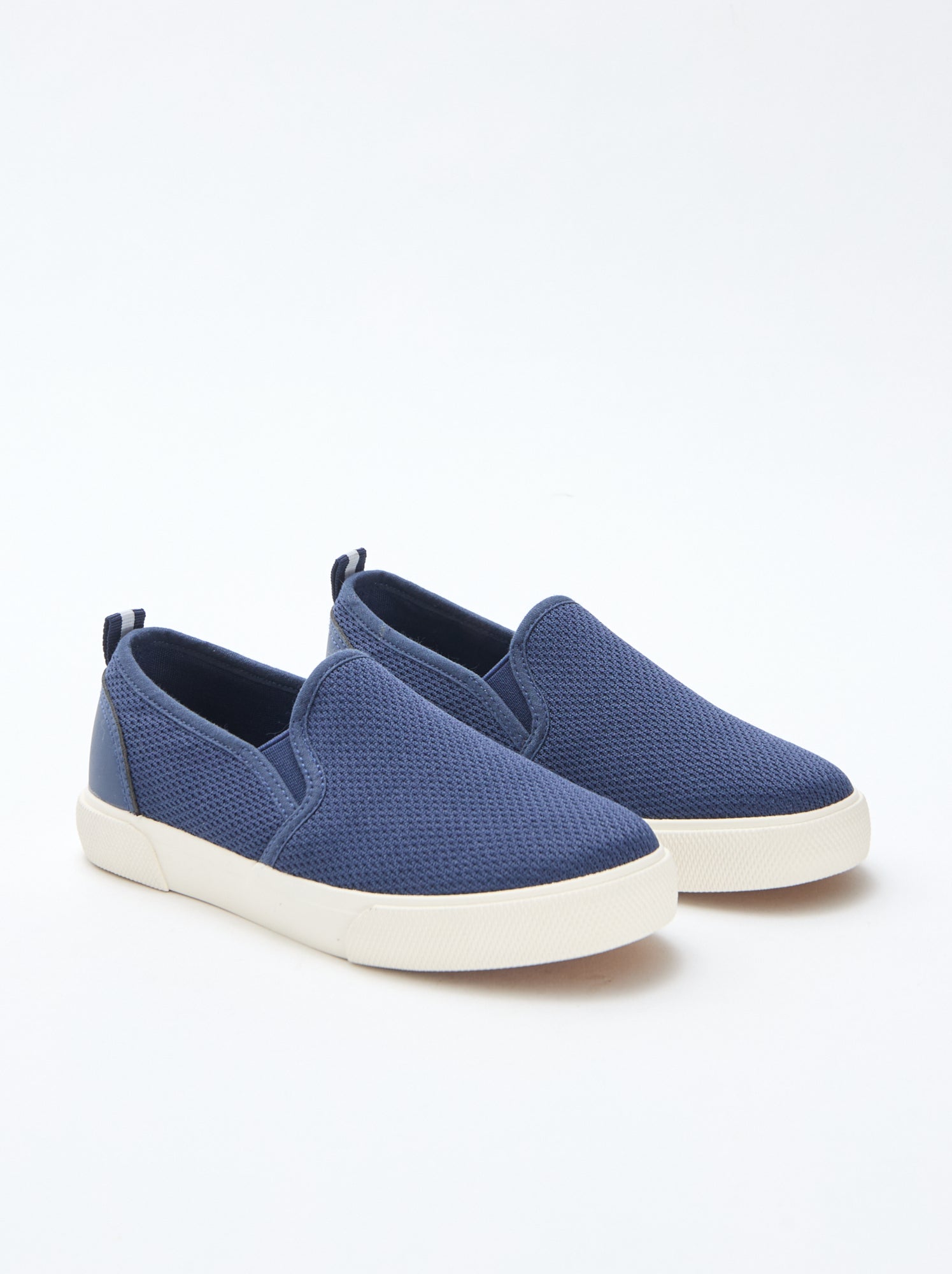 Baskets basses slip-on en mesh uni - Bleu