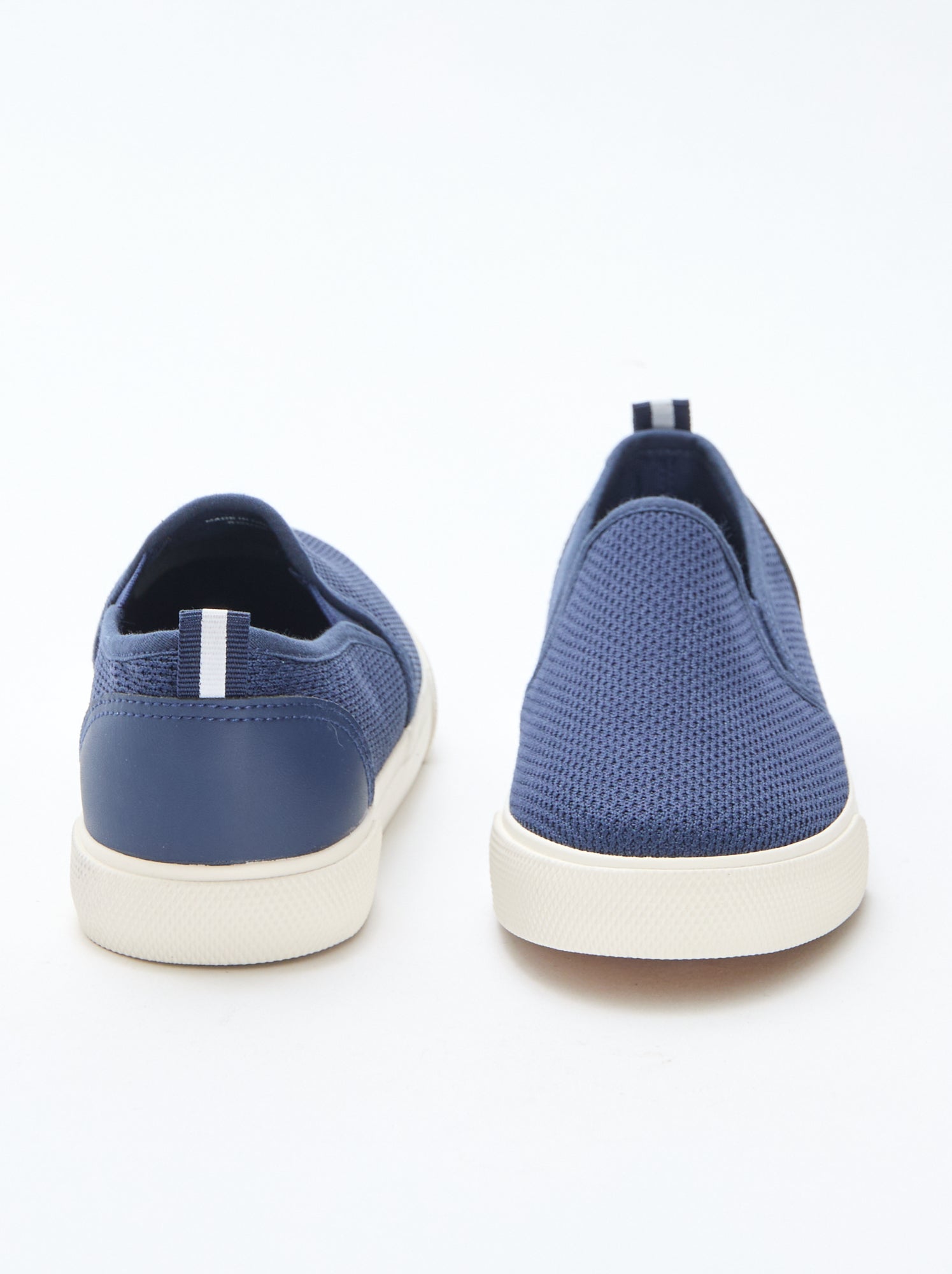 Baskets basses slip-on en mesh uni - Bleu