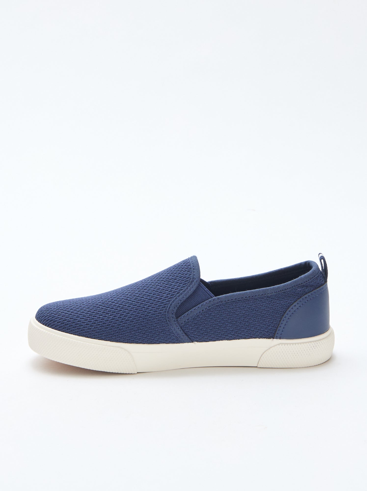 Baskets basses slip-on en mesh uni - Bleu