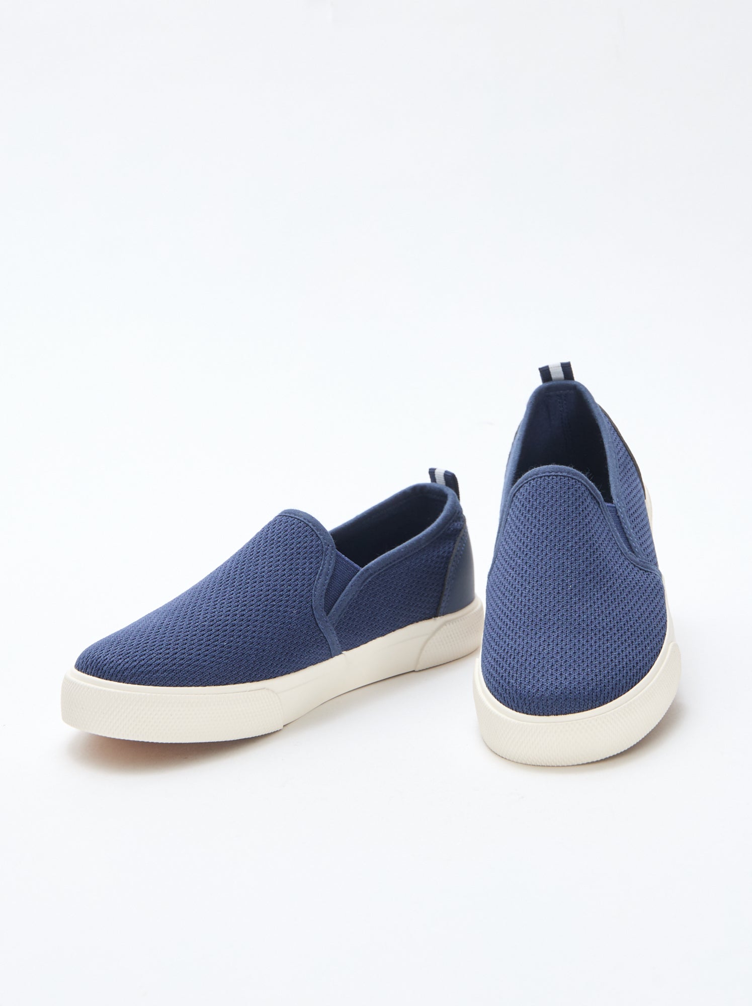 Baskets basses slip-on en mesh uni - Bleu