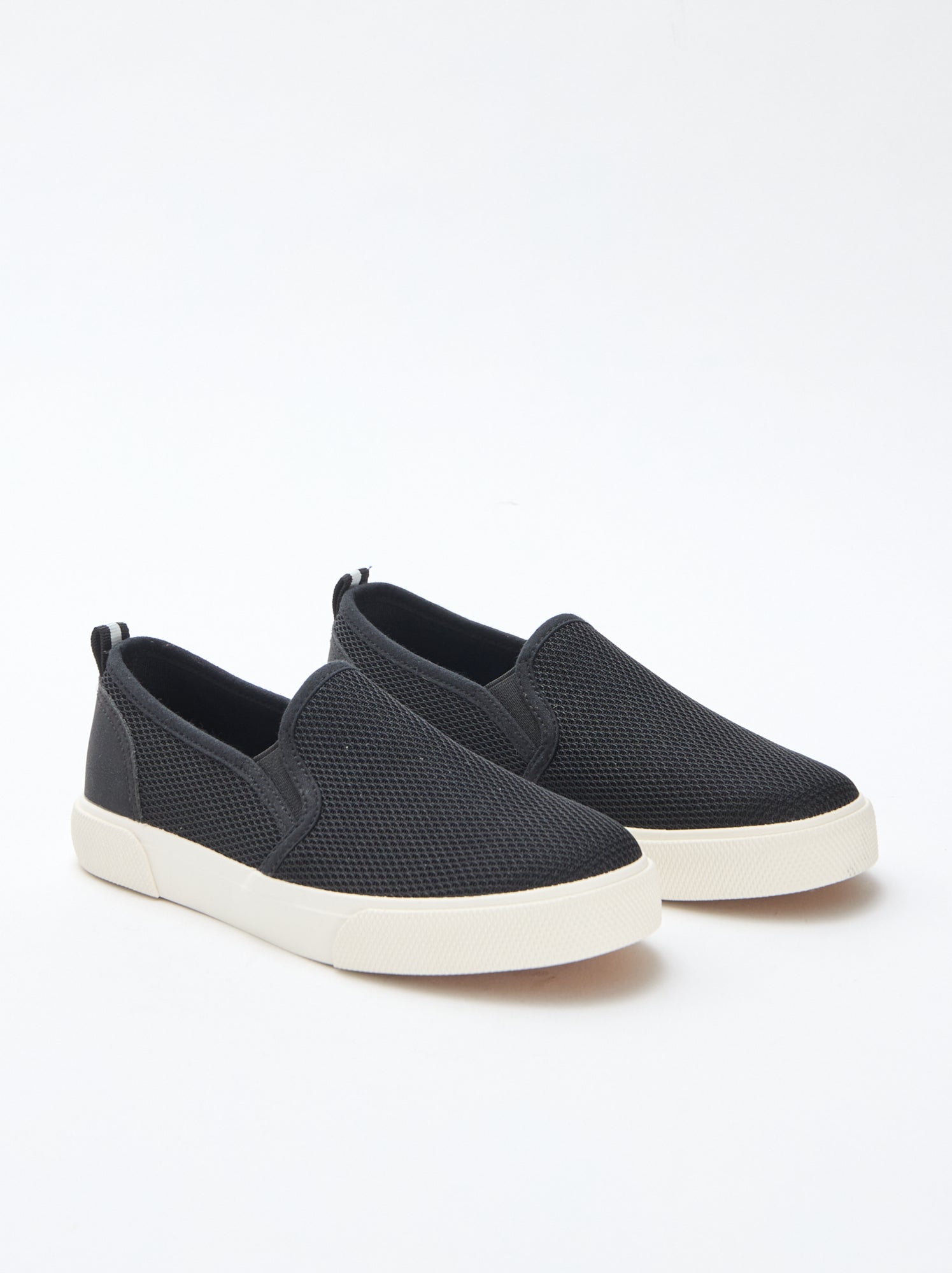 Baskets basses slip-on en mesh uni - Noir