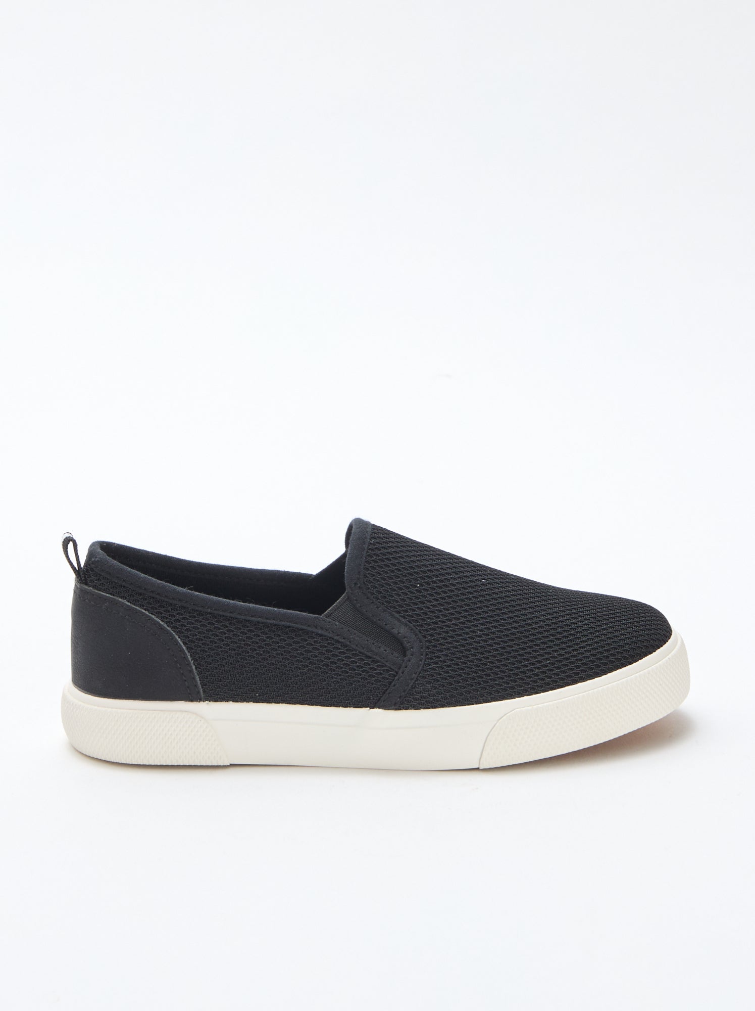 Baskets basses slip-on en mesh uni - Noir