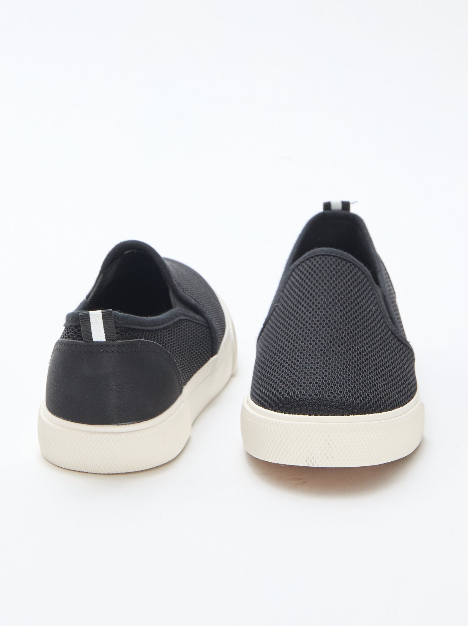 Baskets basses slip-on en mesh uni - Noir