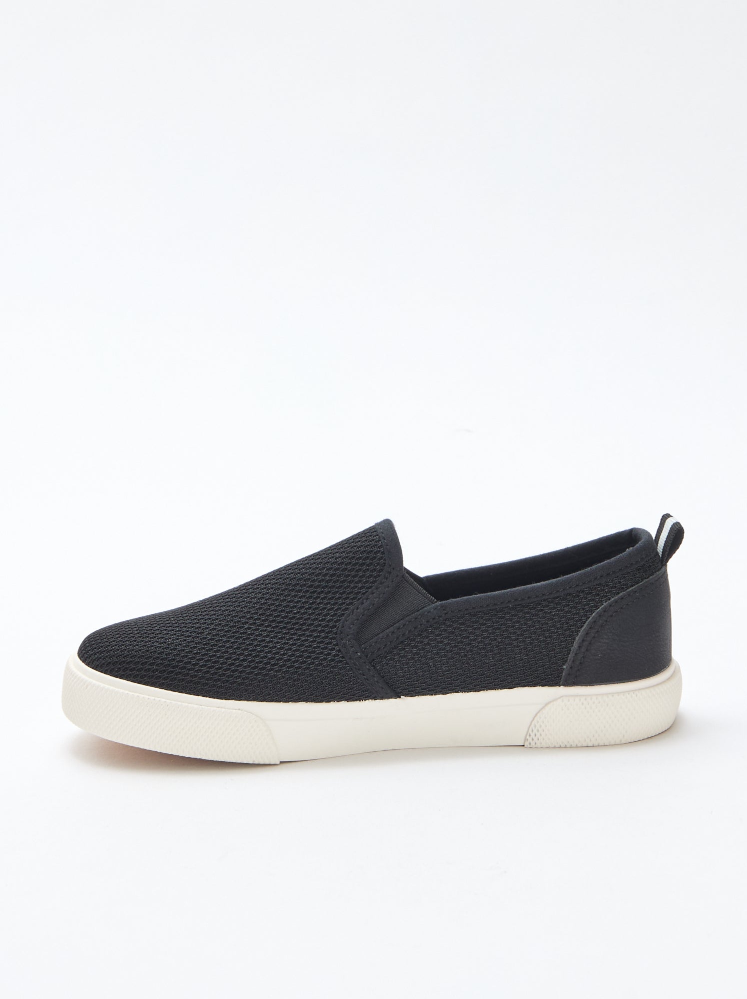 Baskets basses slip-on en mesh uni - Noir