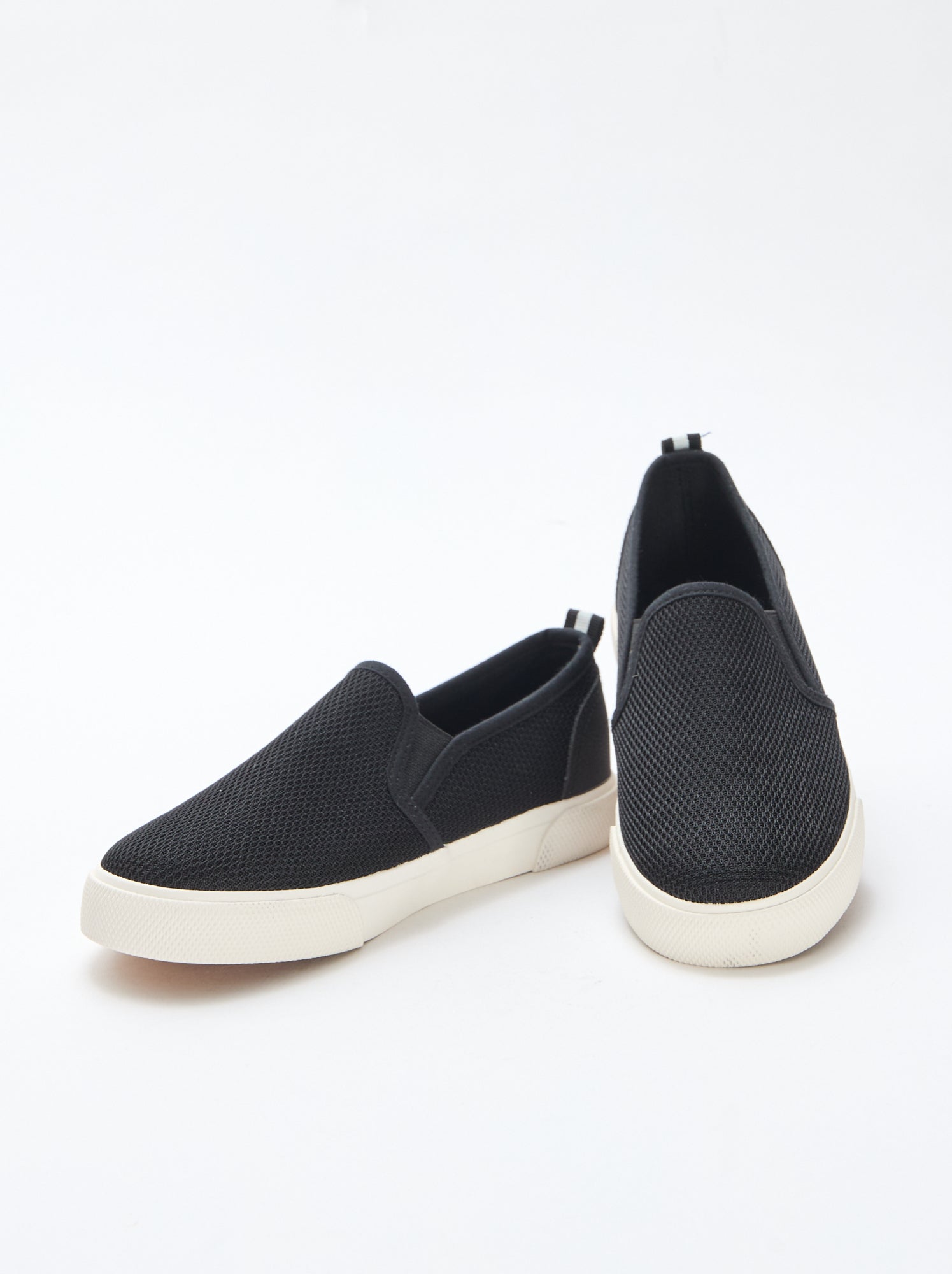 Baskets basses slip-on en mesh uni - Noir