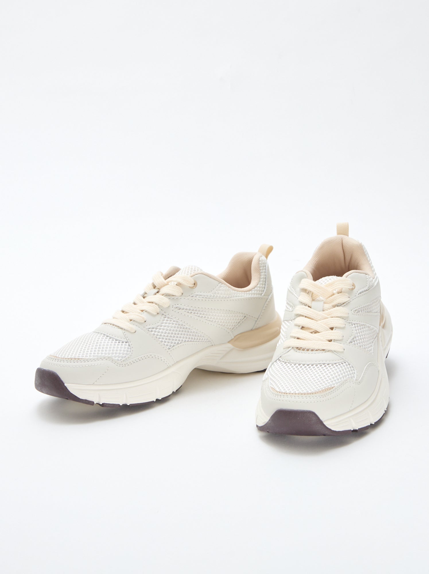 Baskets basses style running - Beige