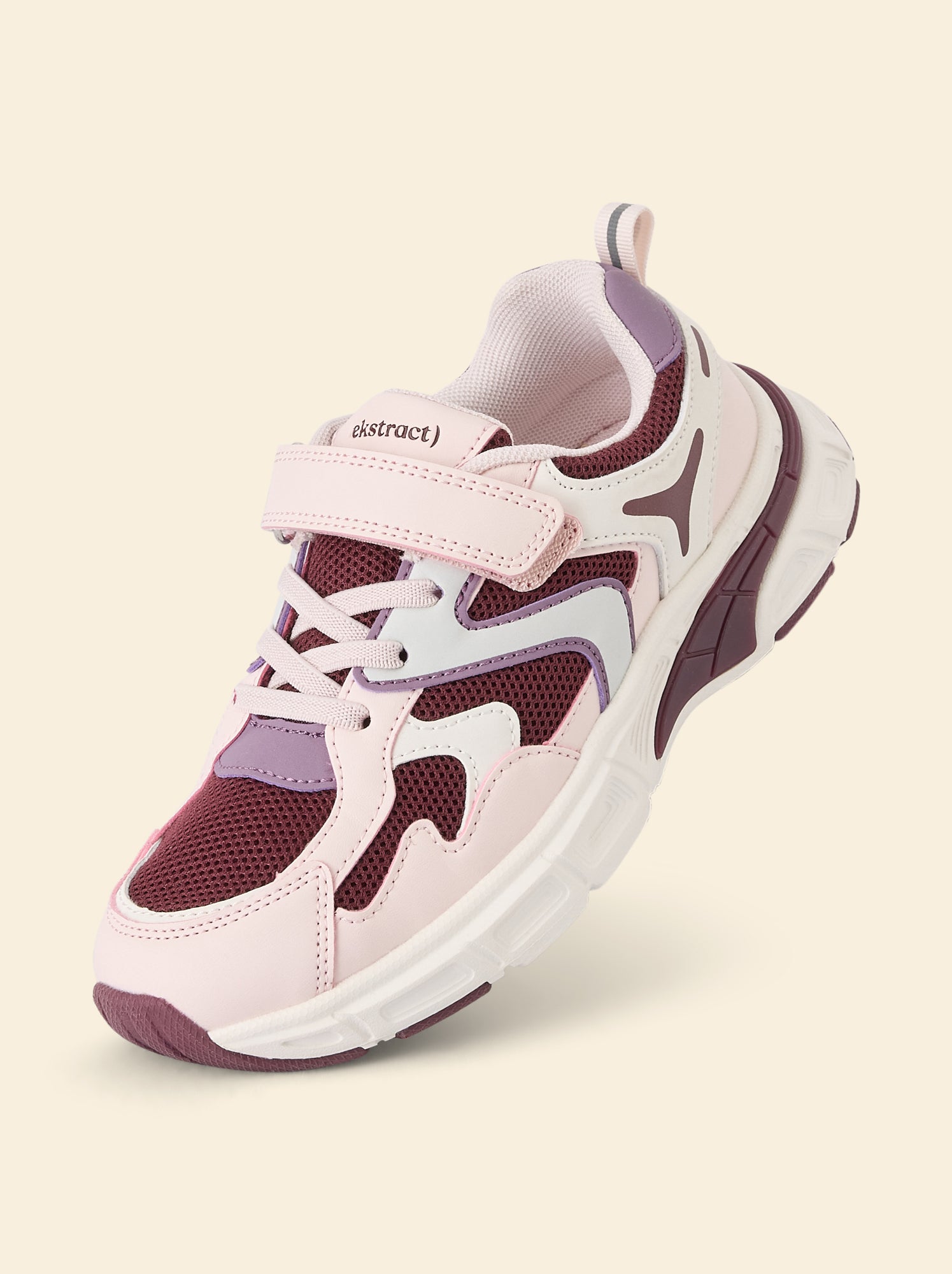 Baskets de sport multicolores à scratch (Ekstract) - Rose
