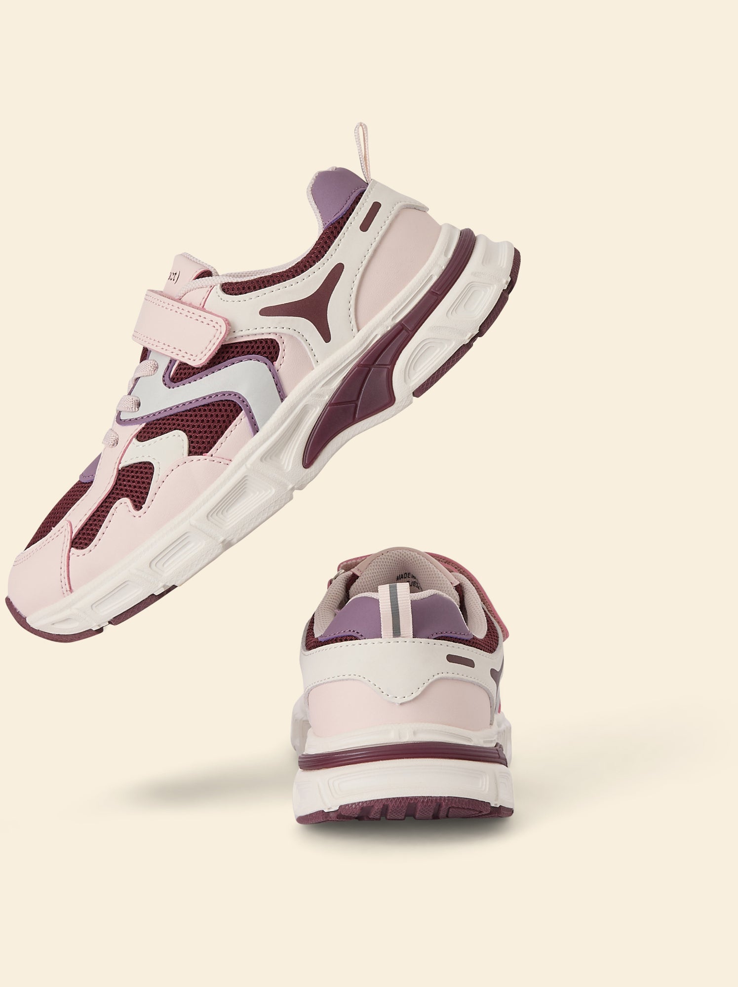 Baskets de sport multicolores à scratch (Ekstract) - Rose